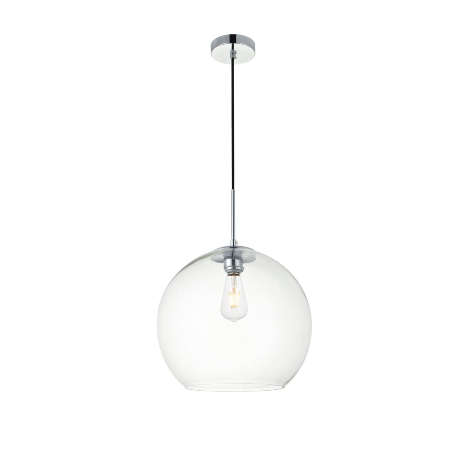 Baxter 1 Light Chrome Pendant With Clear Glass