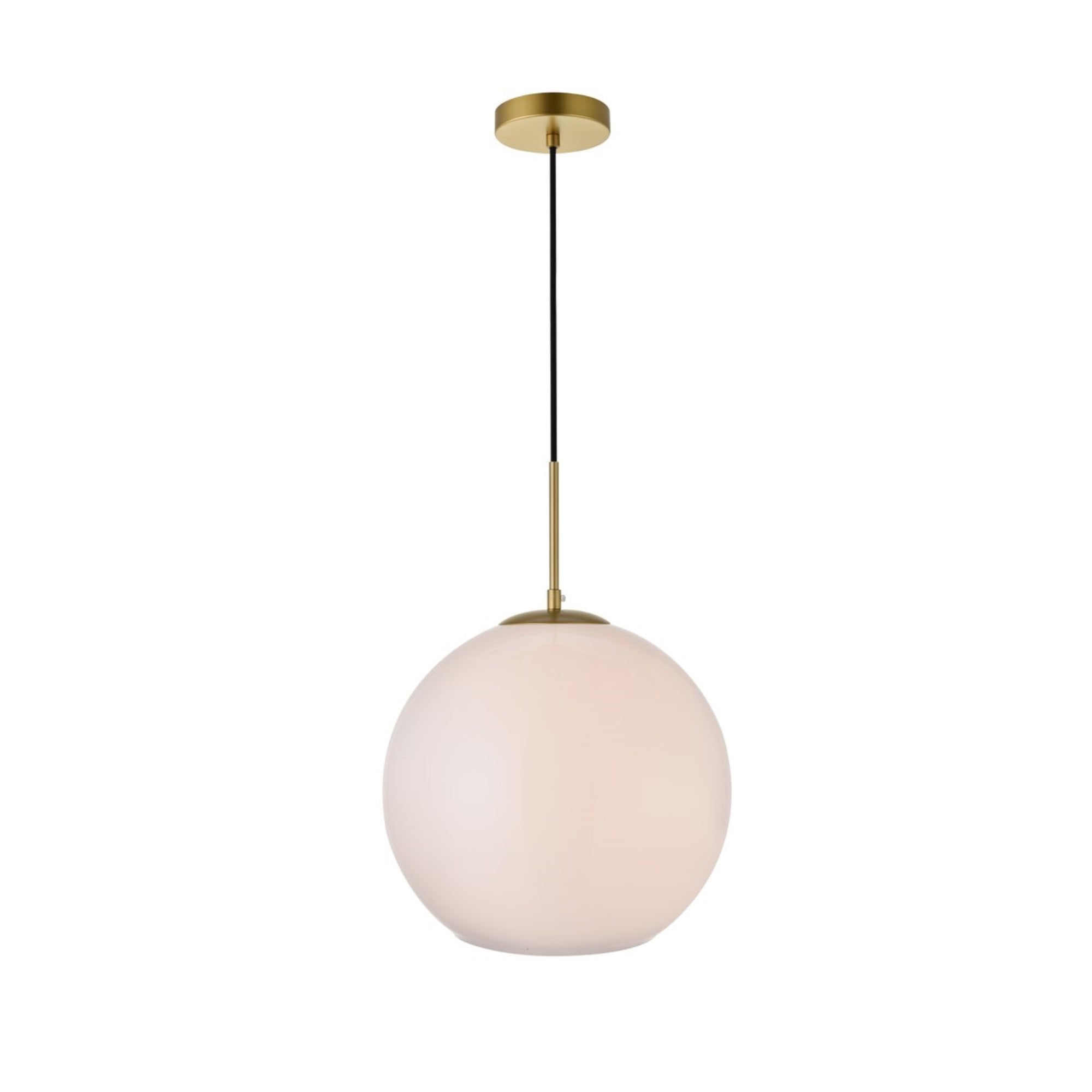 Baxter 1 Light Brass Pendant With Frosted White Glass