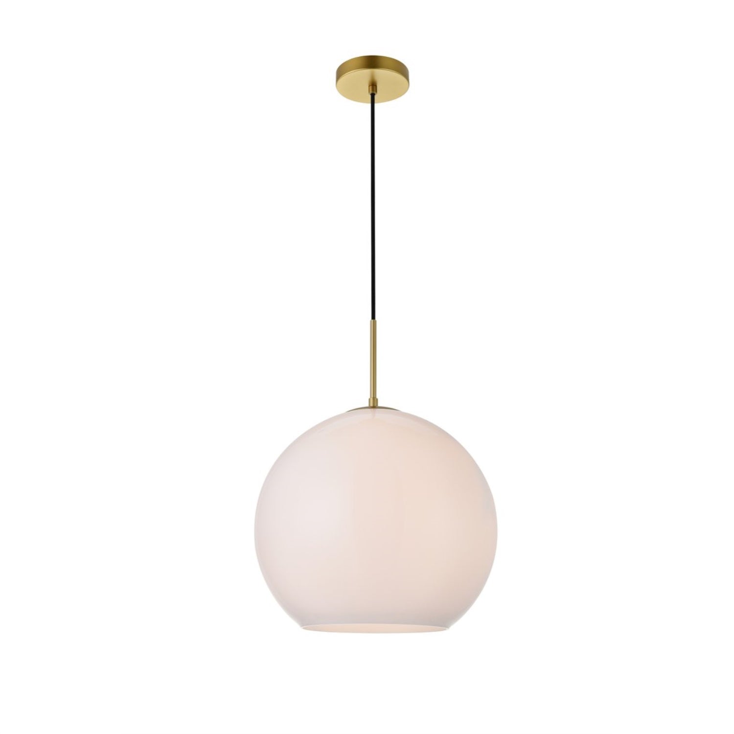 Baxter 1 Light Brass Pendant With Frosted White Glass