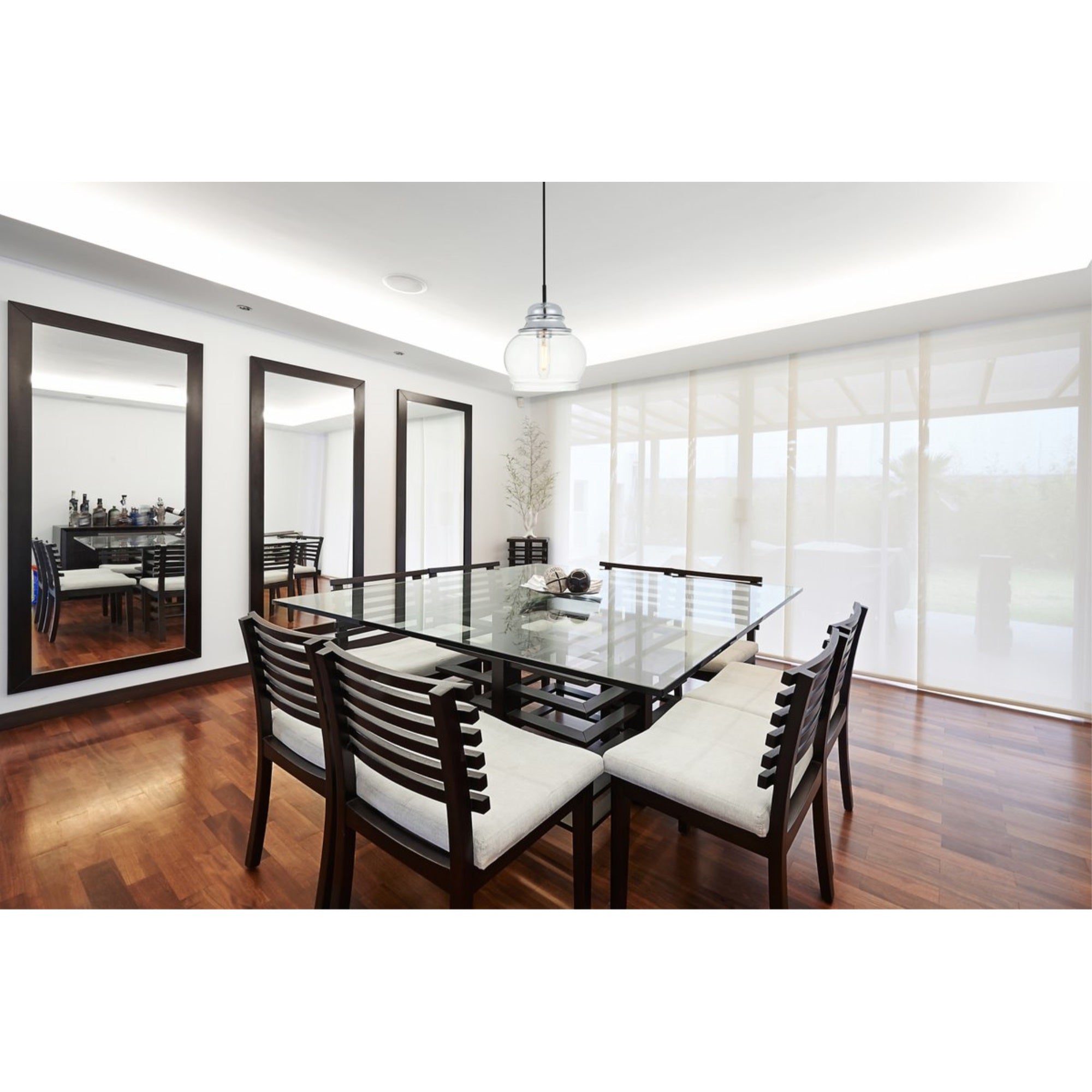 Living District Kenna 1-Light Pendant, Metal & Glass, Chrome/Clear, Model LD2252C