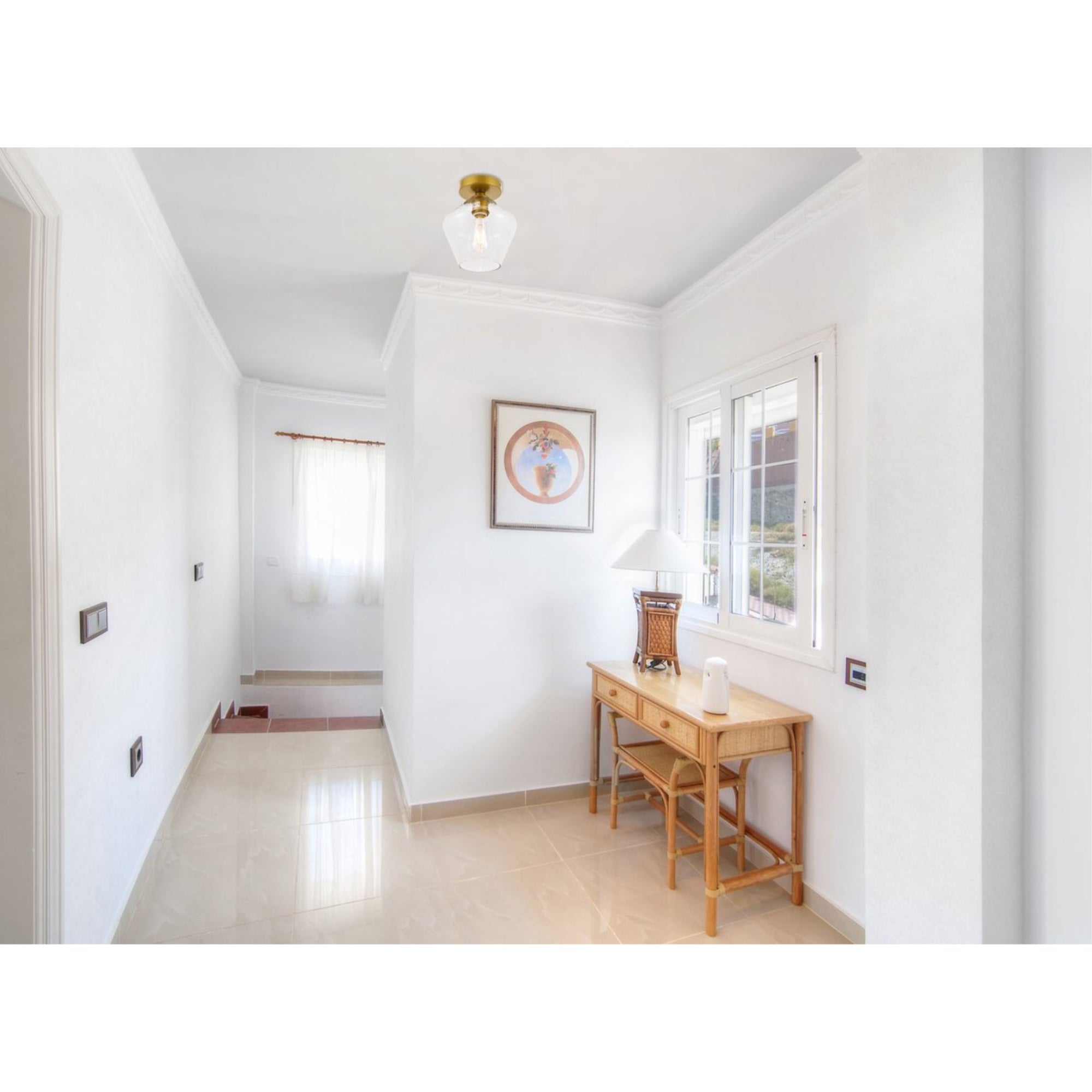 Living District Gene 1-Light Metal & Glass Flush Mount In Brass/Clear