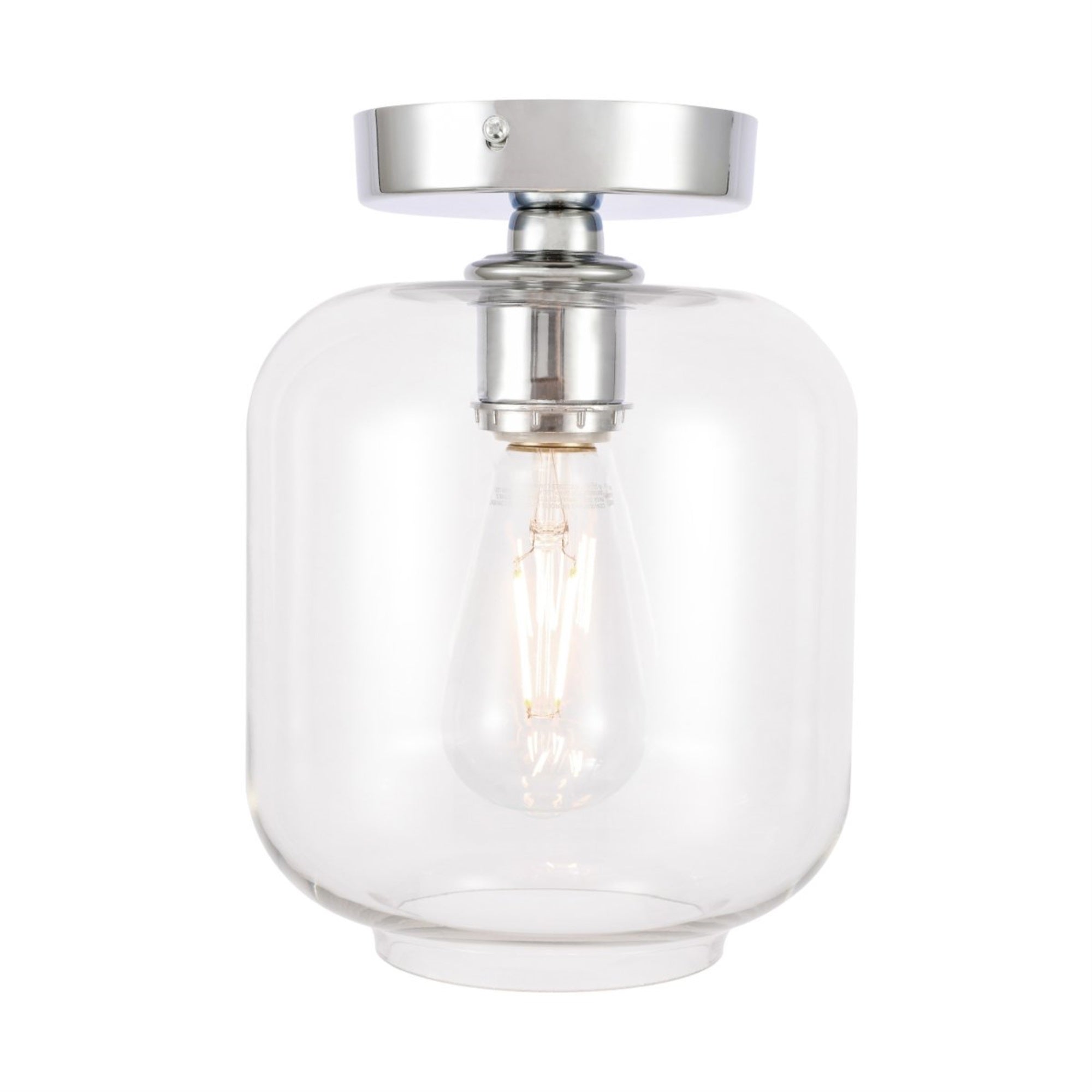 Collier 1 light Chrome and Clear glass Flush mount