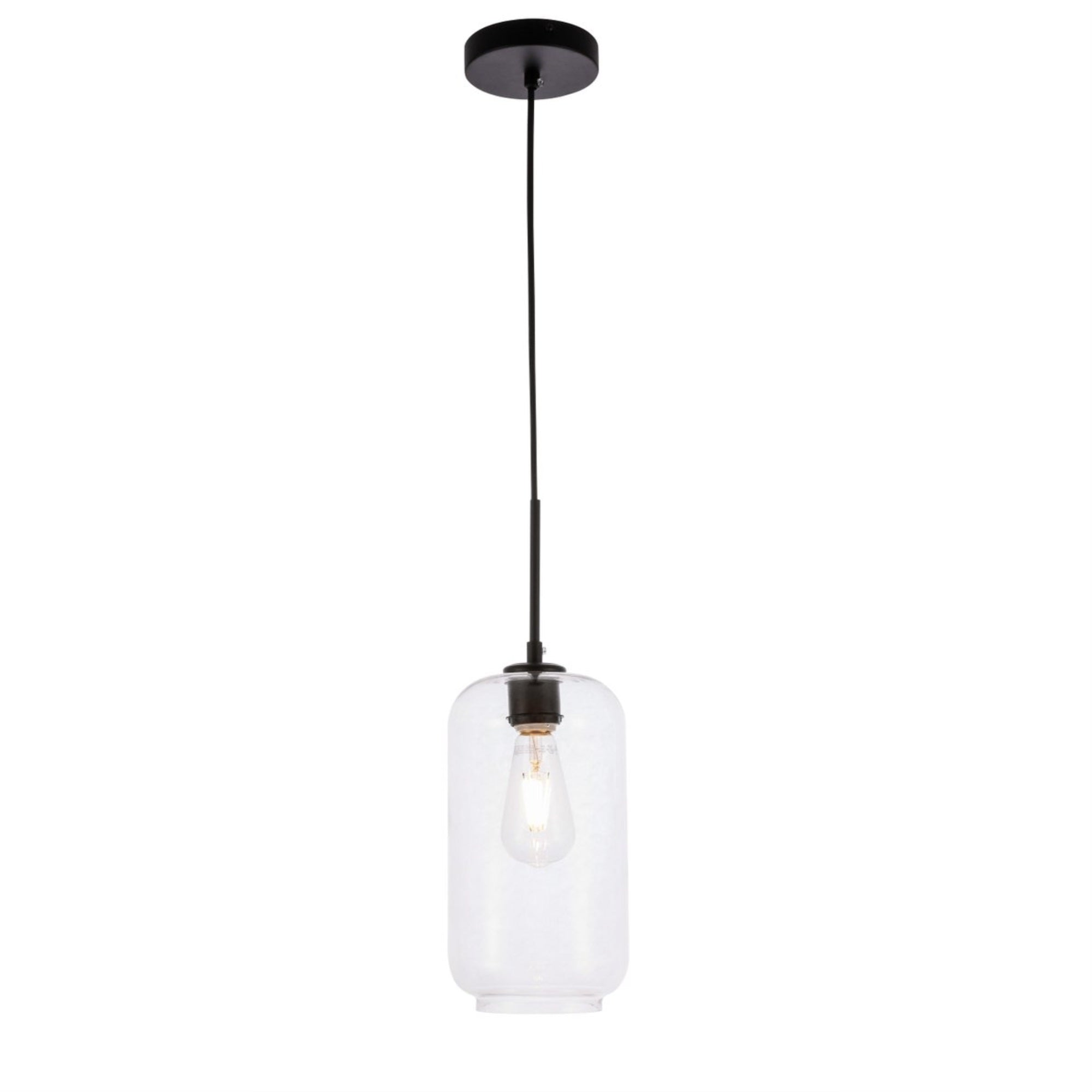 Collier 1 light Black and Clear glass pendant