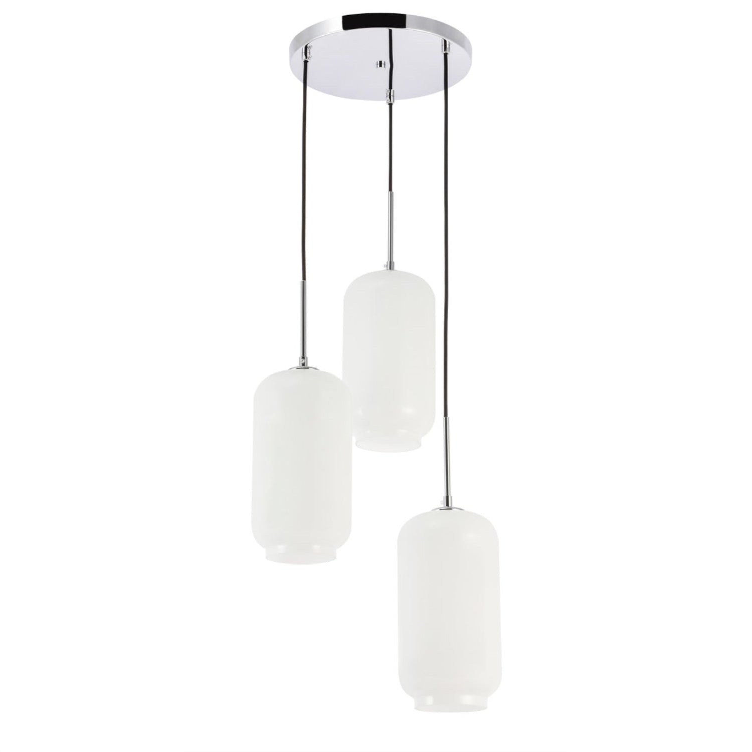 Collier 3 light Chrome and Frosted white glass pendant