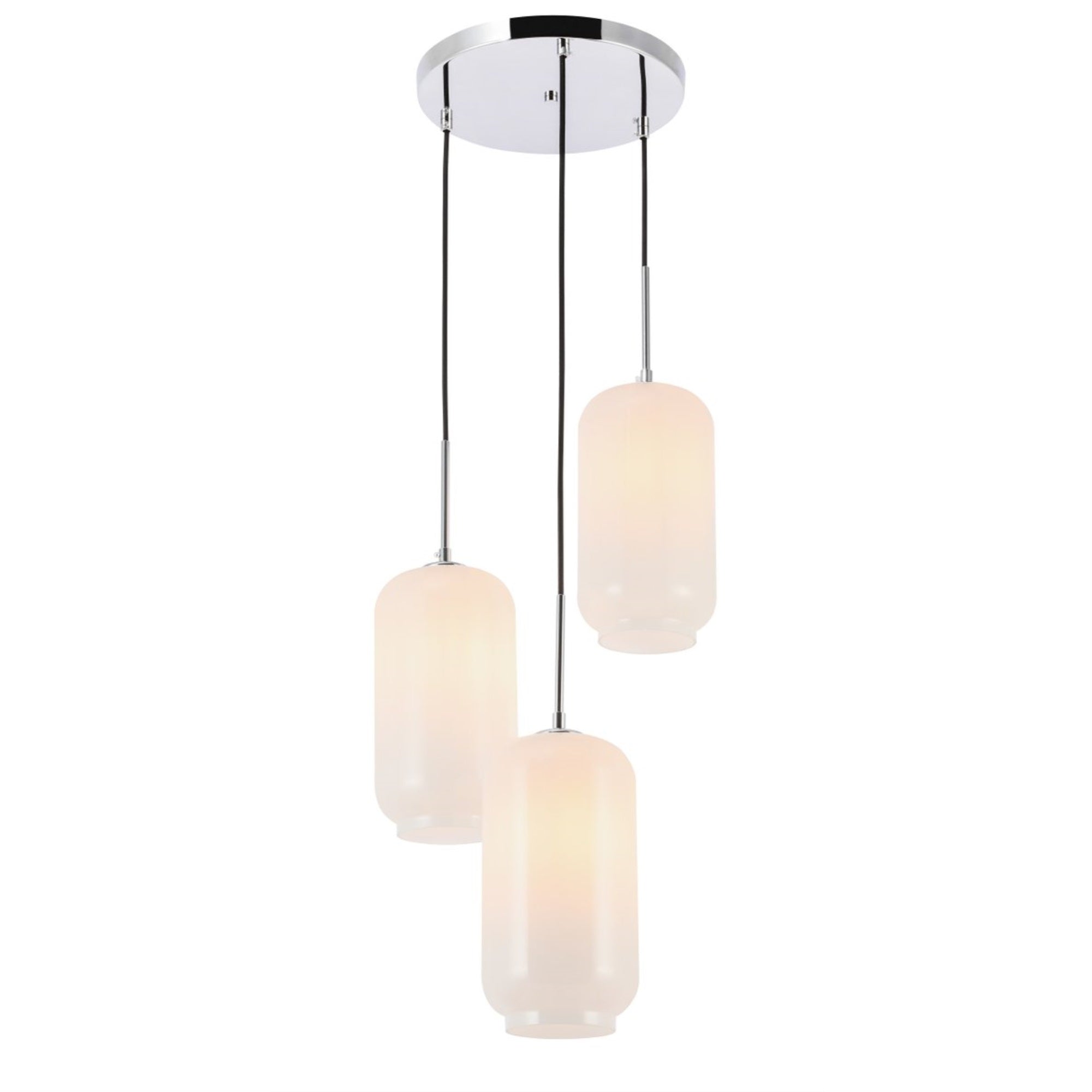 Collier 3 light Chrome and Frosted white glass pendant