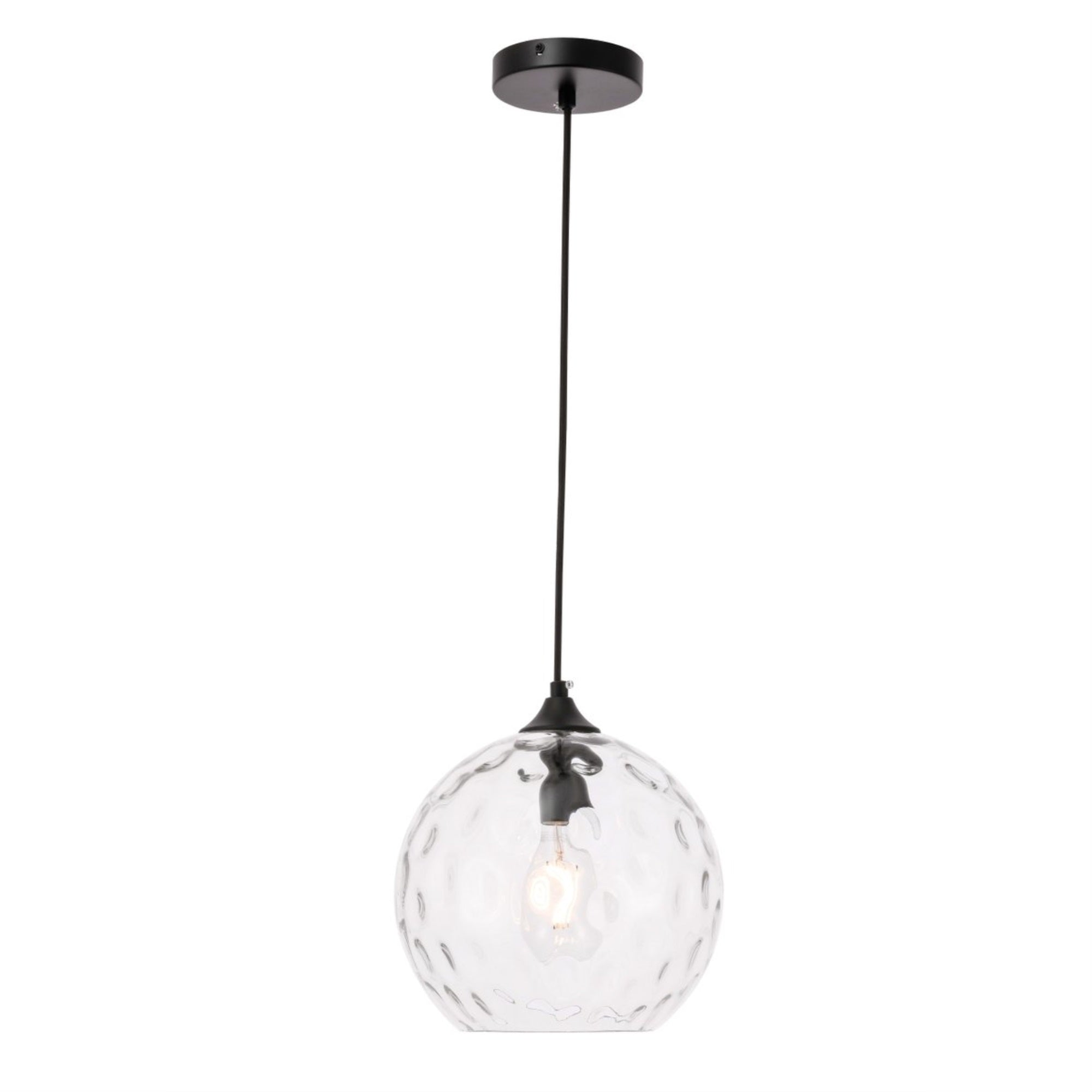 Cashel 1 Light Black And Clear Glass Pendant