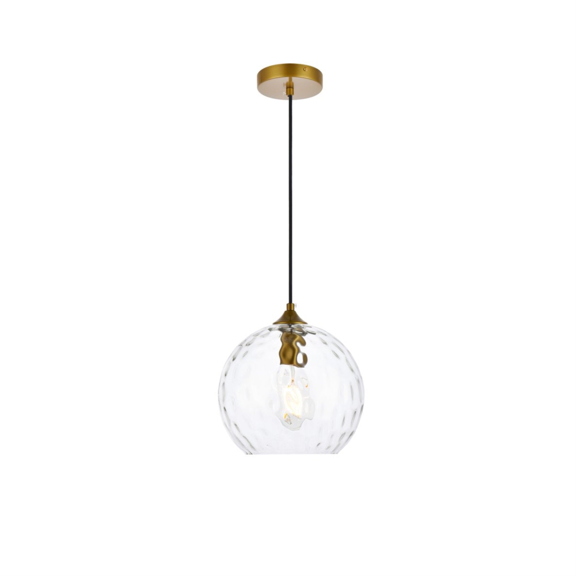 Living District 1-Light Mid-Century Pendant Light, Brass Iron, Model LD2282BR