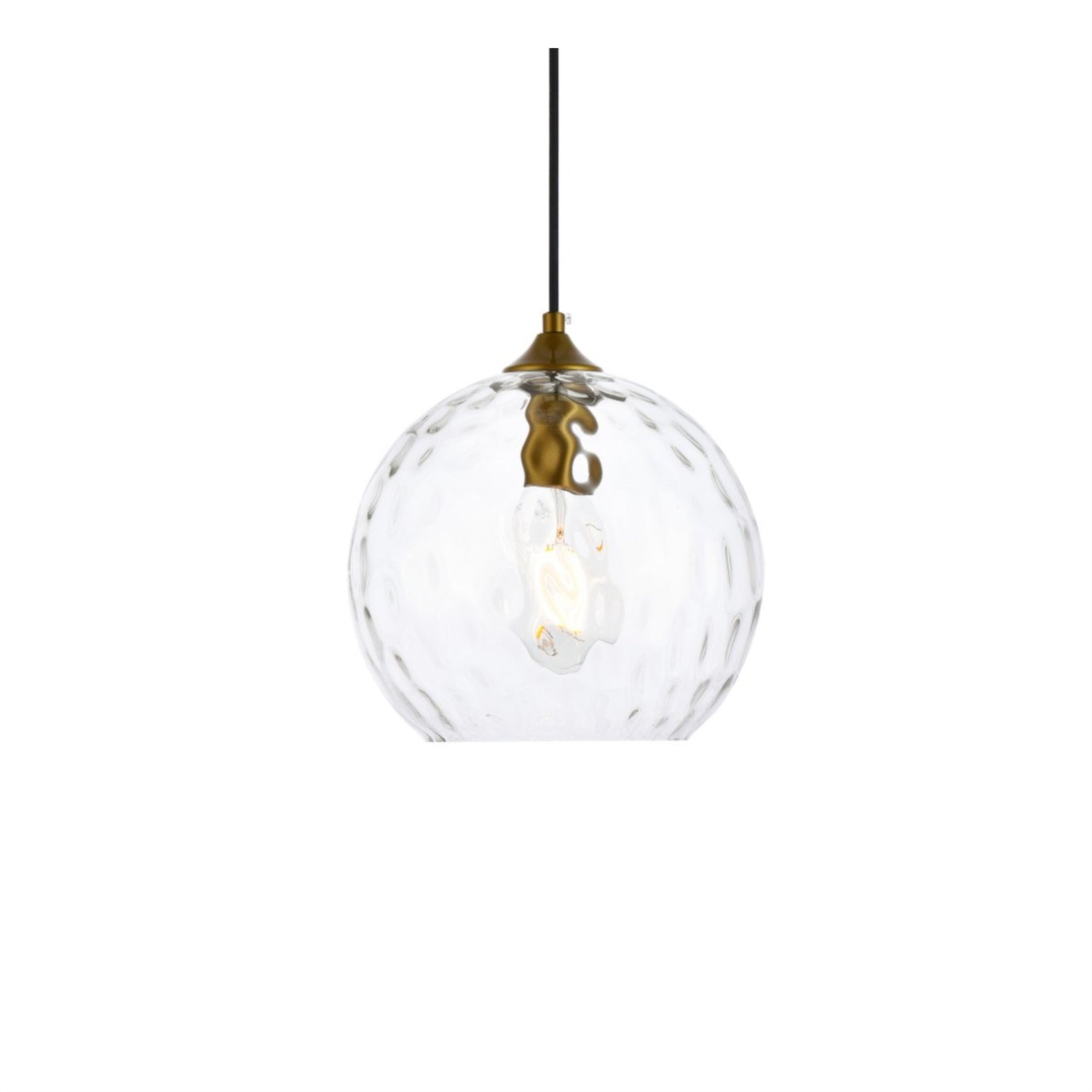 Living District 1-Light Mid-Century Pendant Light, Brass Iron, Model LD2282BR