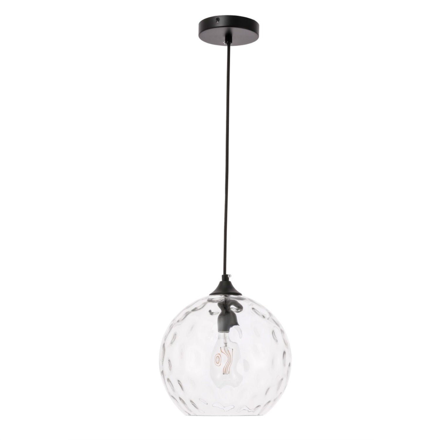 Cashel 1 Light Black And Clear Glass Pendant