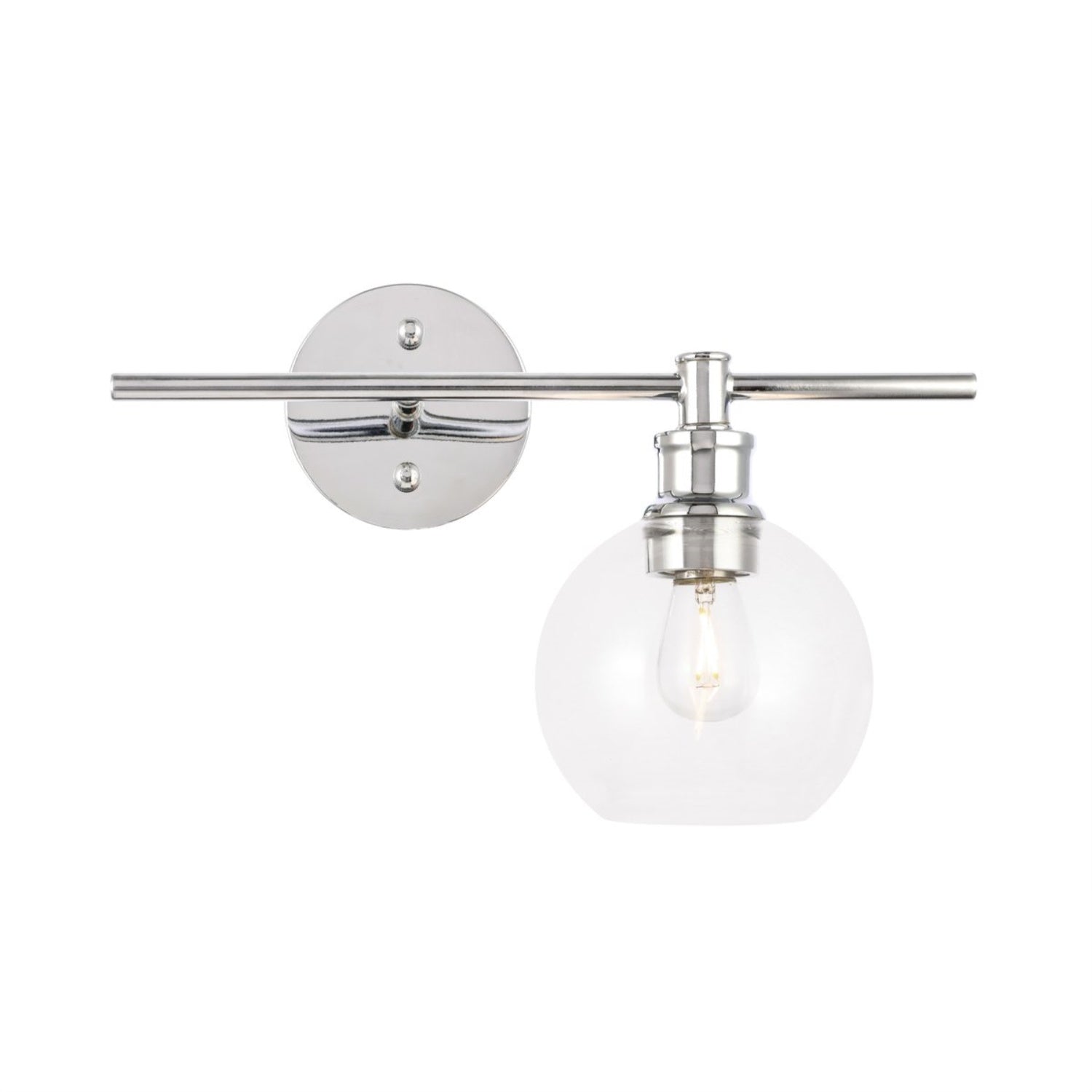 Living District Collier 1 Light Chrome And Clear Glass Right Wall Sconce