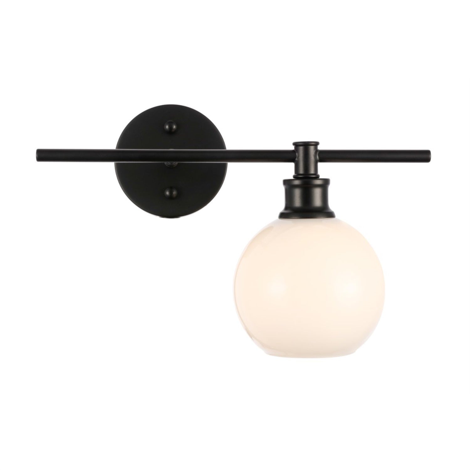 Living District Black Wall Sconce With Frosted White Glass - 1 Light Modern Home Lighting