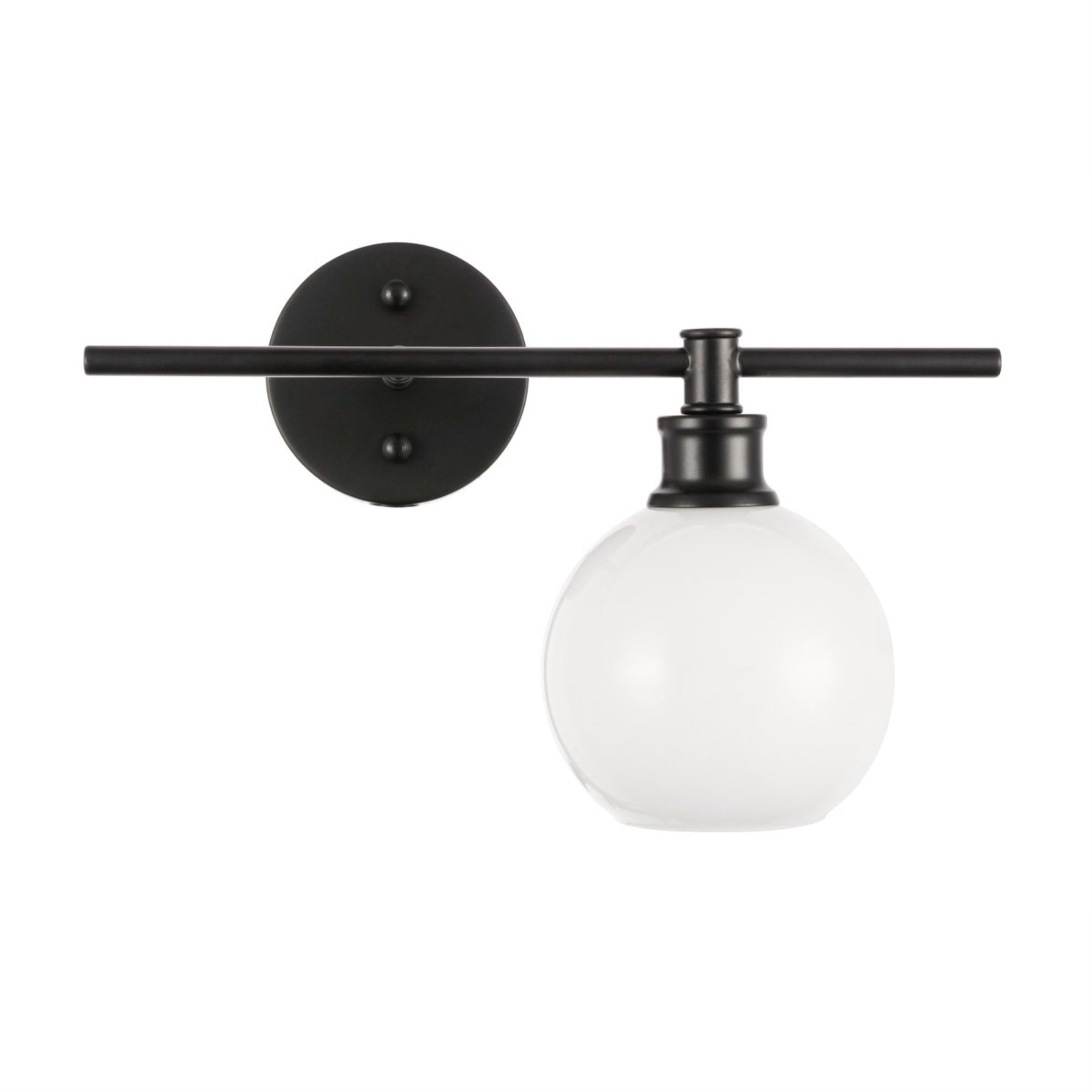 Living District Black Wall Sconce With Frosted White Glass - 1 Light Modern Home Lighting