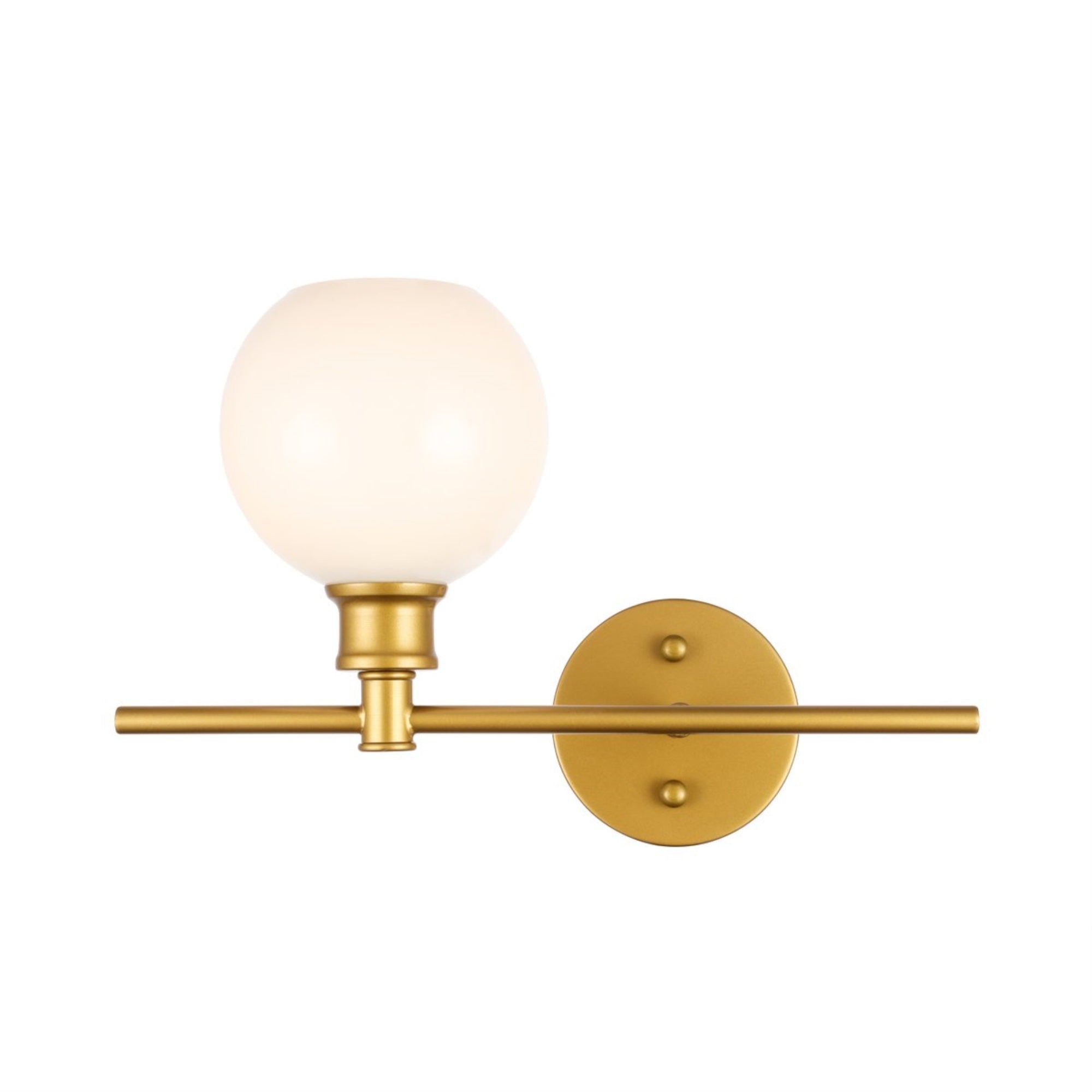 Living District Brass Wall Sconce With Frosted White Glass Shade - 1 Light Fixture