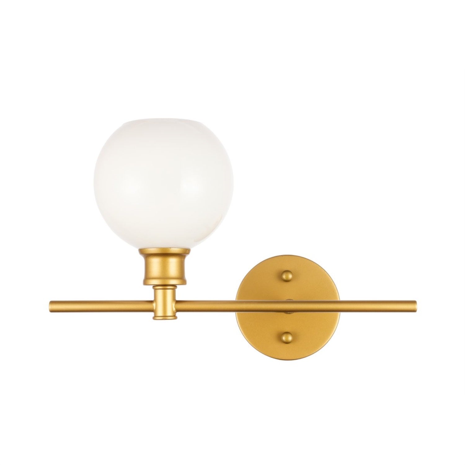 Living District Brass Wall Sconce With Frosted White Glass Shade - 1 Light Fixture