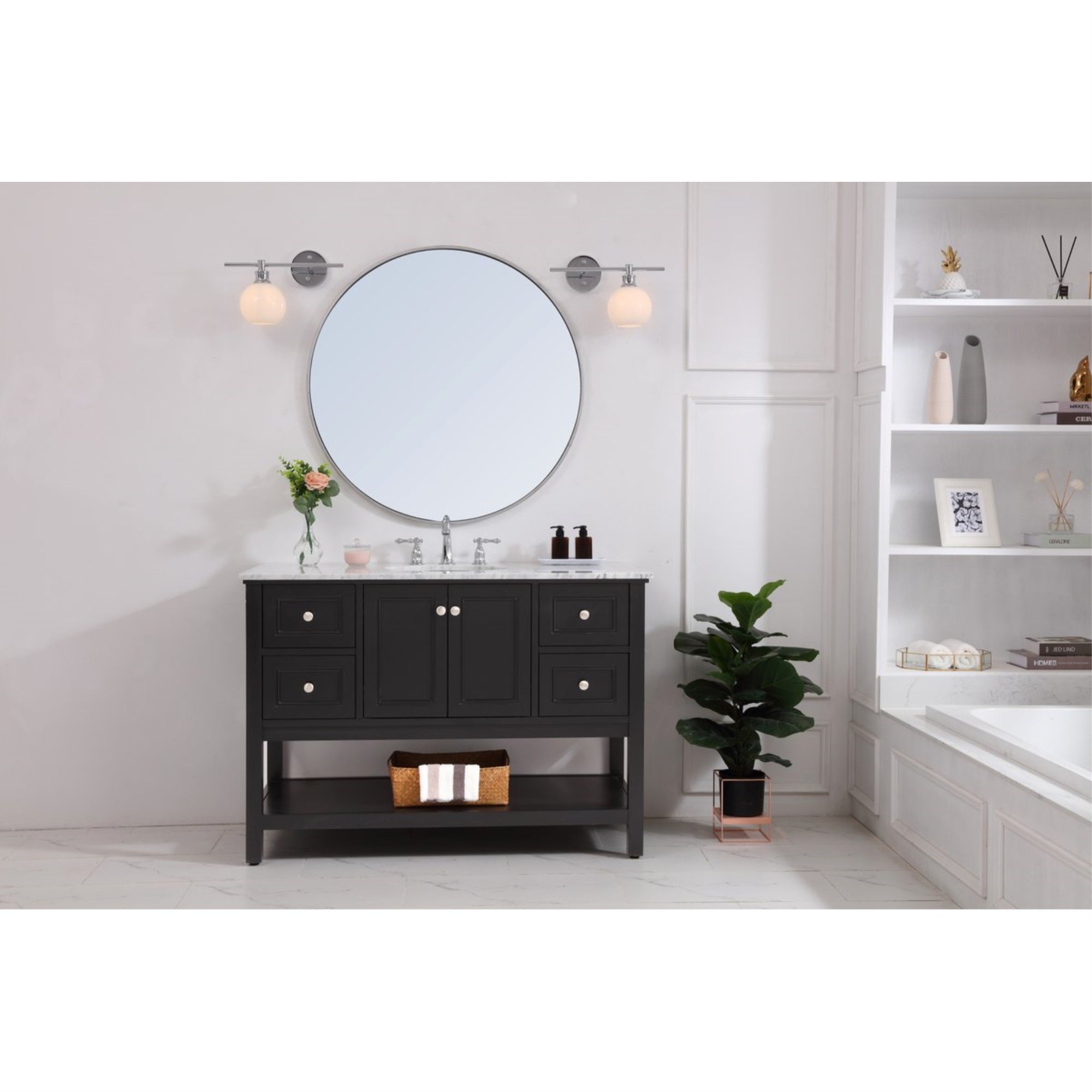 Living District Chrome Wall Sconce With Frosted White Glass, 1 Light Fixture