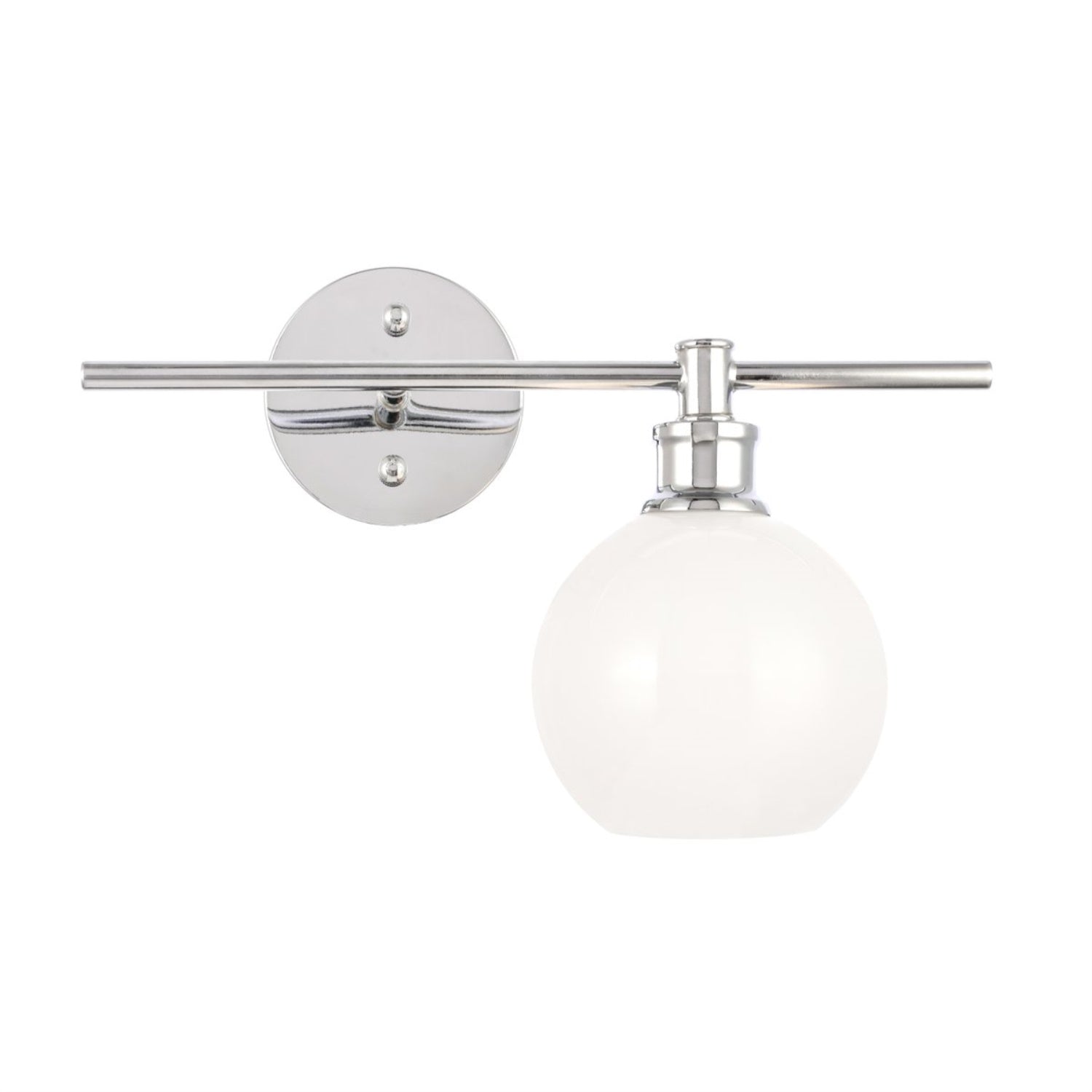 Living District Chrome Wall Sconce With Frosted White Glass, 1 Light Fixture