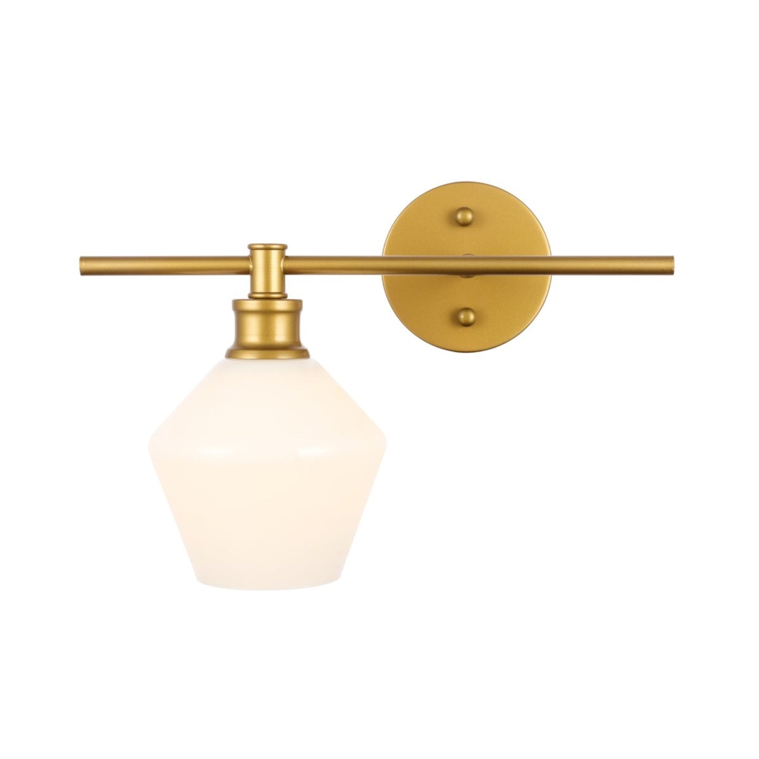 Living District Brass Wall Sconce With Frosted White Glass - 1 Light Fixture