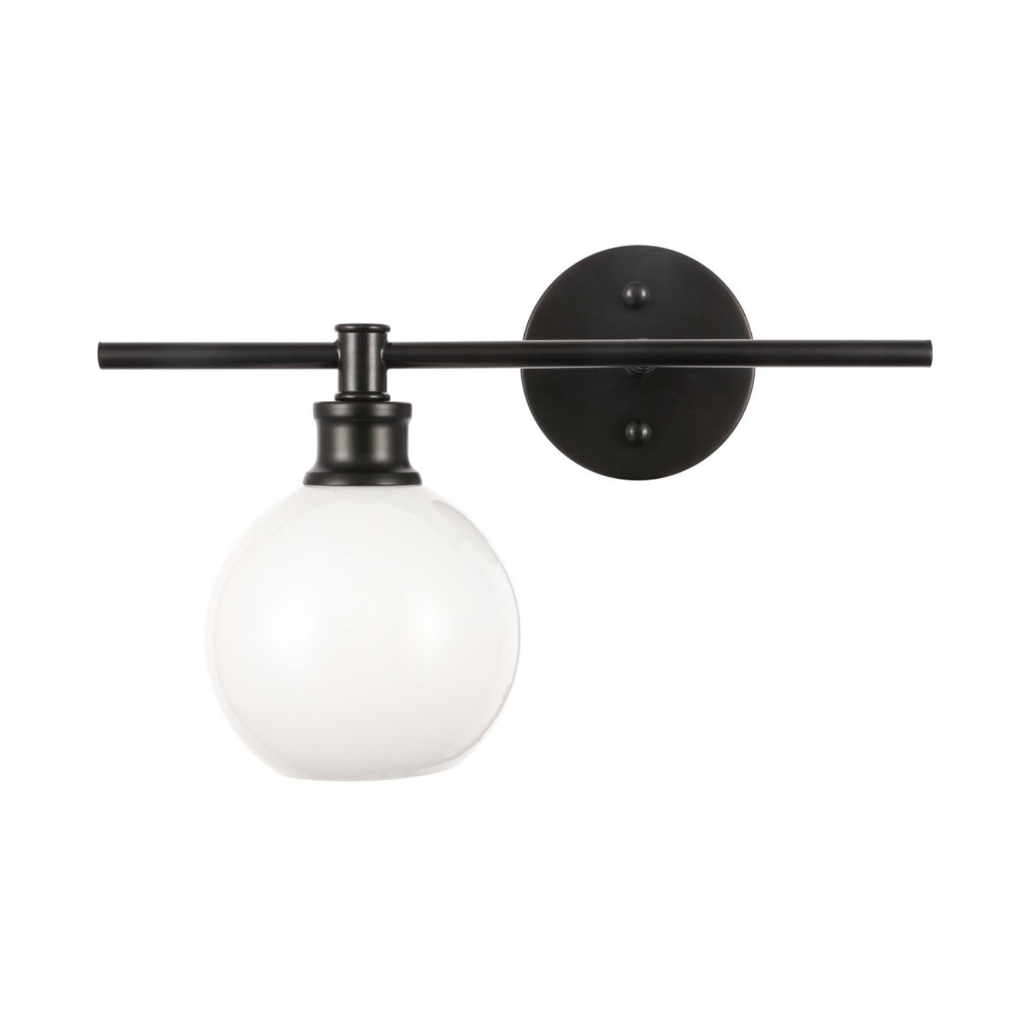Living District Black Wall Sconce With Frosted White Glass - 1 Light Fixture