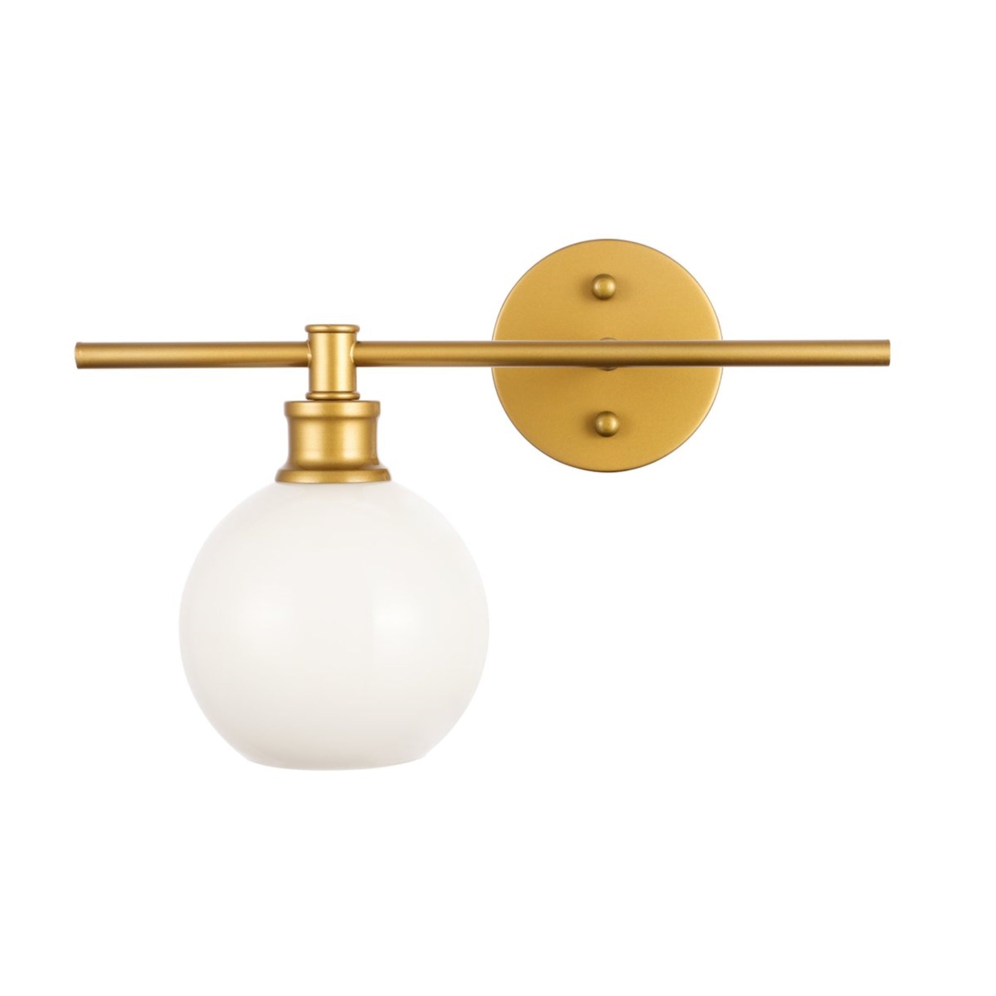 Elegant Lighting Brass Wall Sconce With Frosted White Glass - 1 Light, Elegant Design