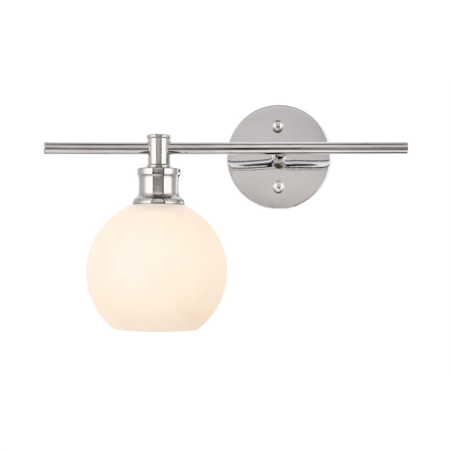 Living District Chrome Wall Sconce With Frosted White Glass - 1 Light, Stylish Lighting Fixture
