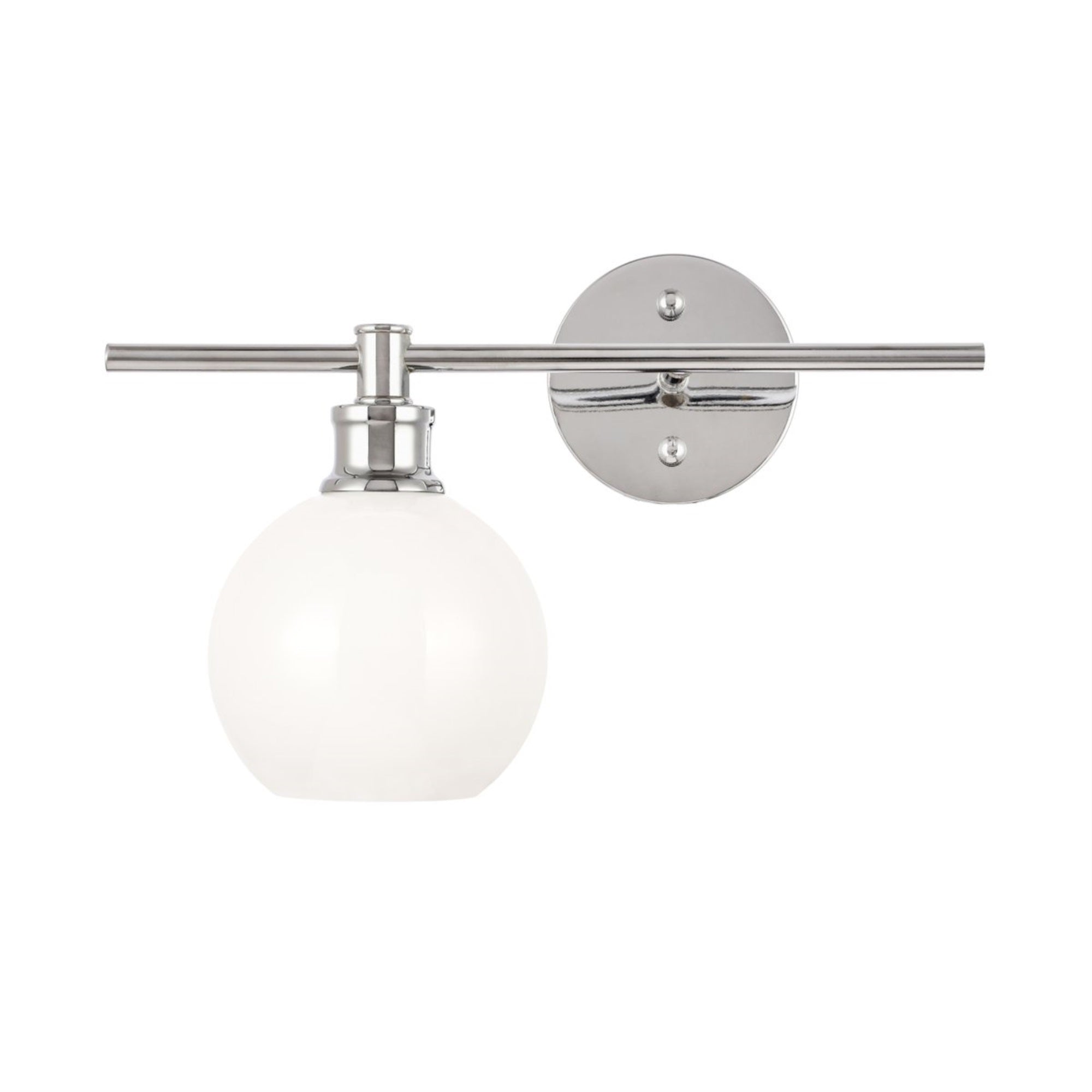 Living District Chrome Wall Sconce With Frosted White Glass - 1 Light, Stylish Lighting Fixture