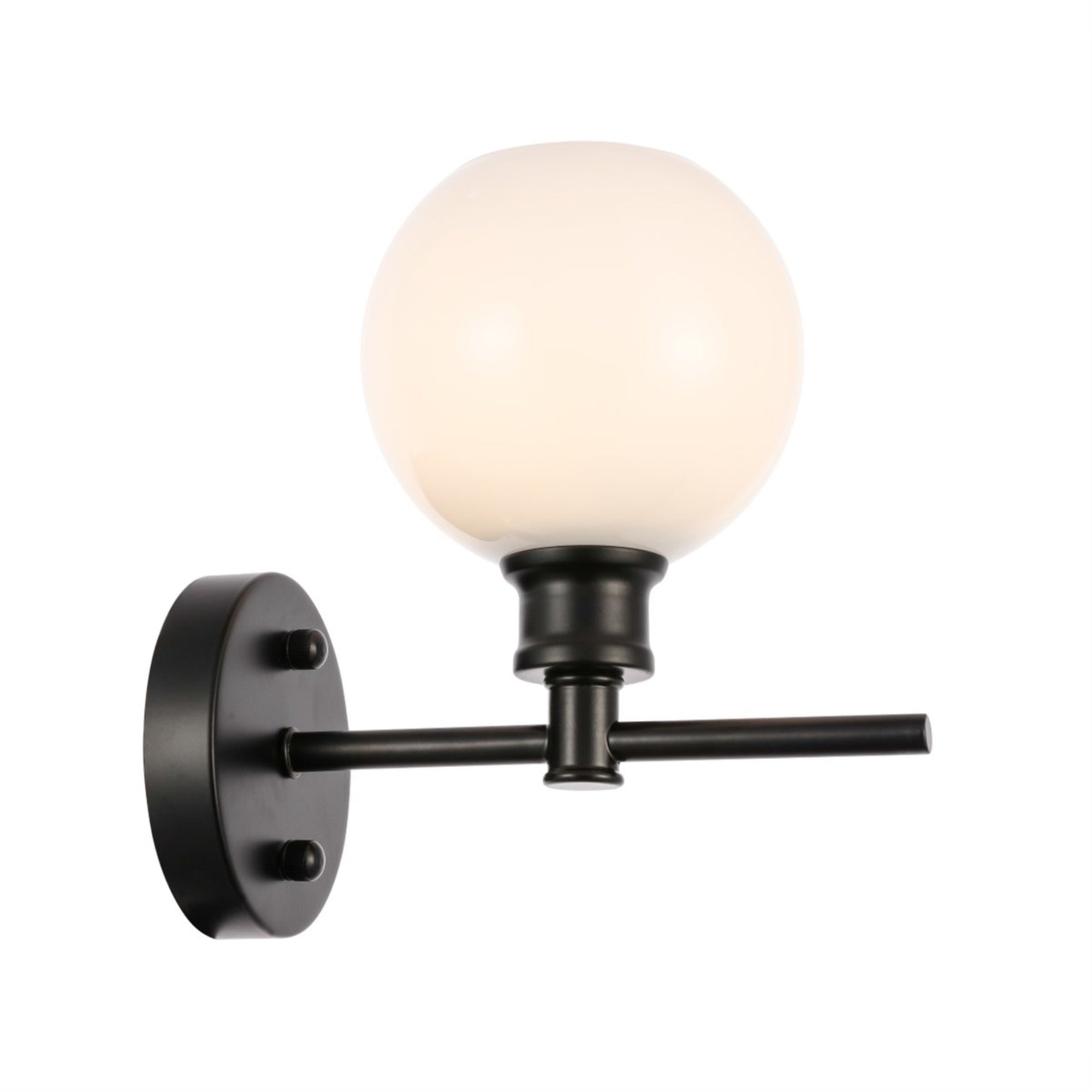 Collier 1 light Black and Frosted white glass Wall sconce