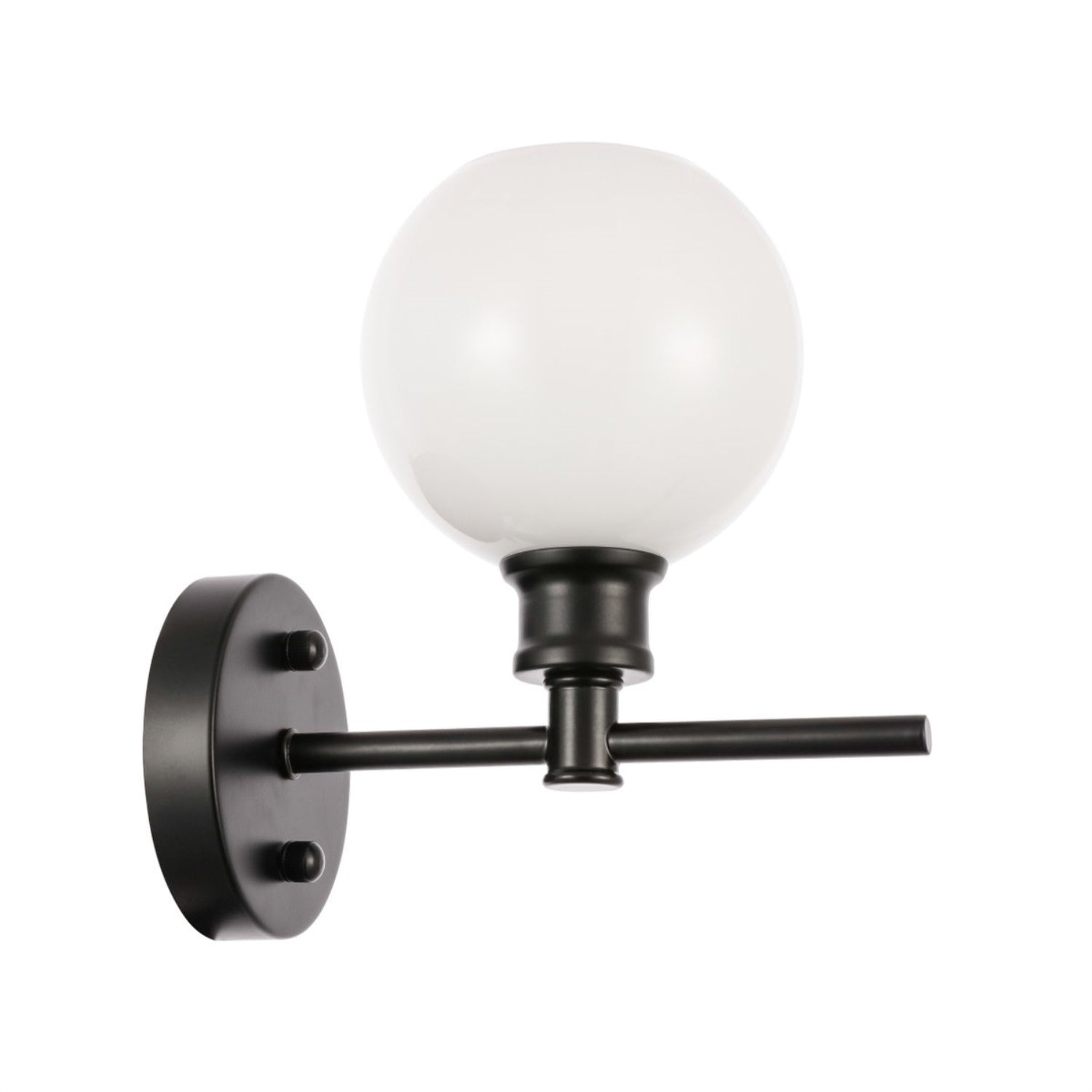 Collier 1 light Black and Frosted white glass Wall sconce
