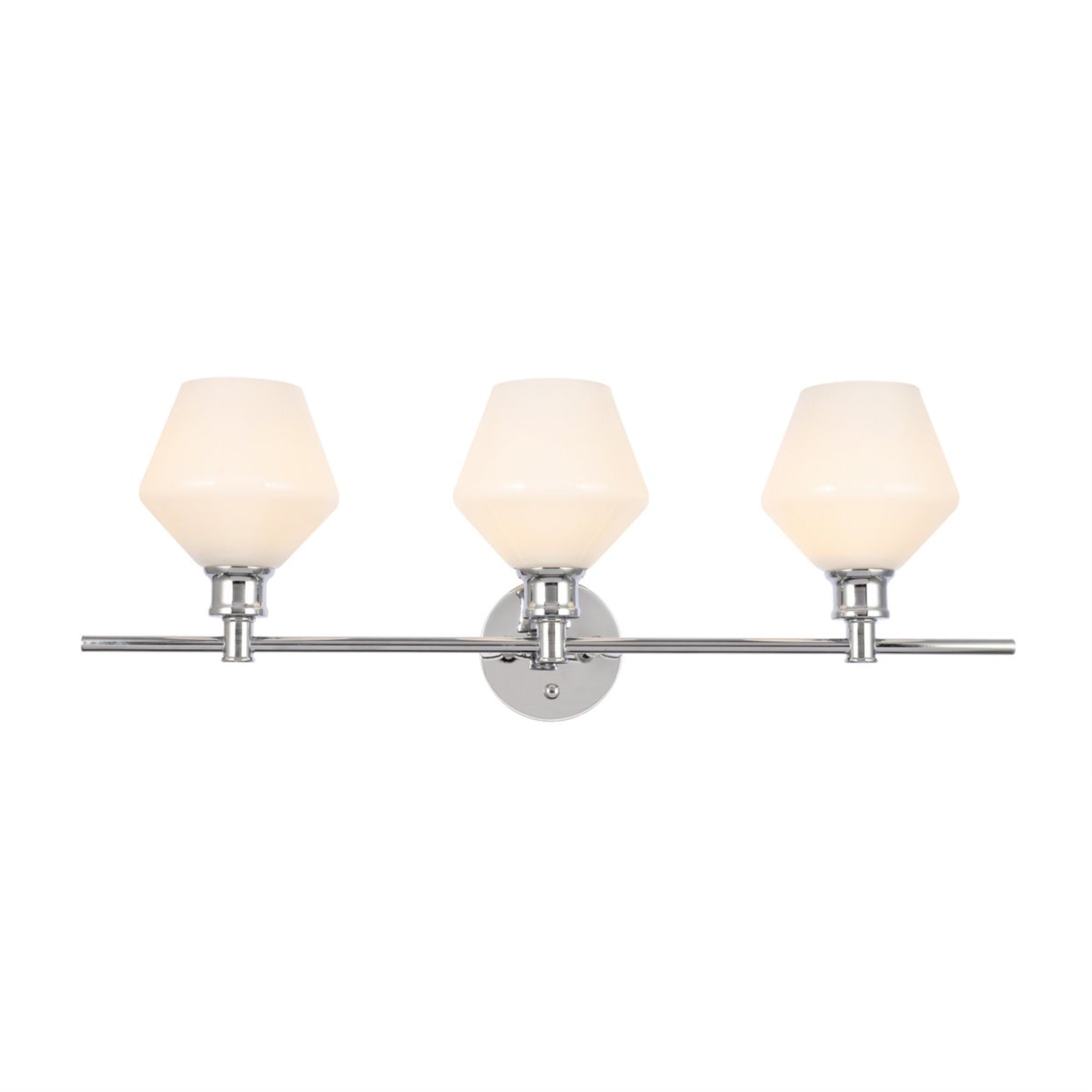 Living District Wall Sconce - 3 Light Entryway & Bathroom Light - Chrome & Frosted White Glass - Model LD2317C