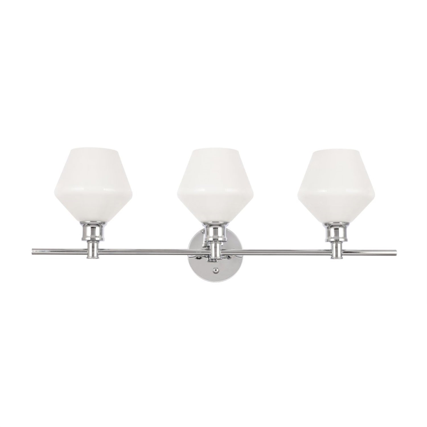 Living District Wall Sconce - 3 Light Entryway & Bathroom Light - Chrome & Frosted White Glass - Model LD2317C
