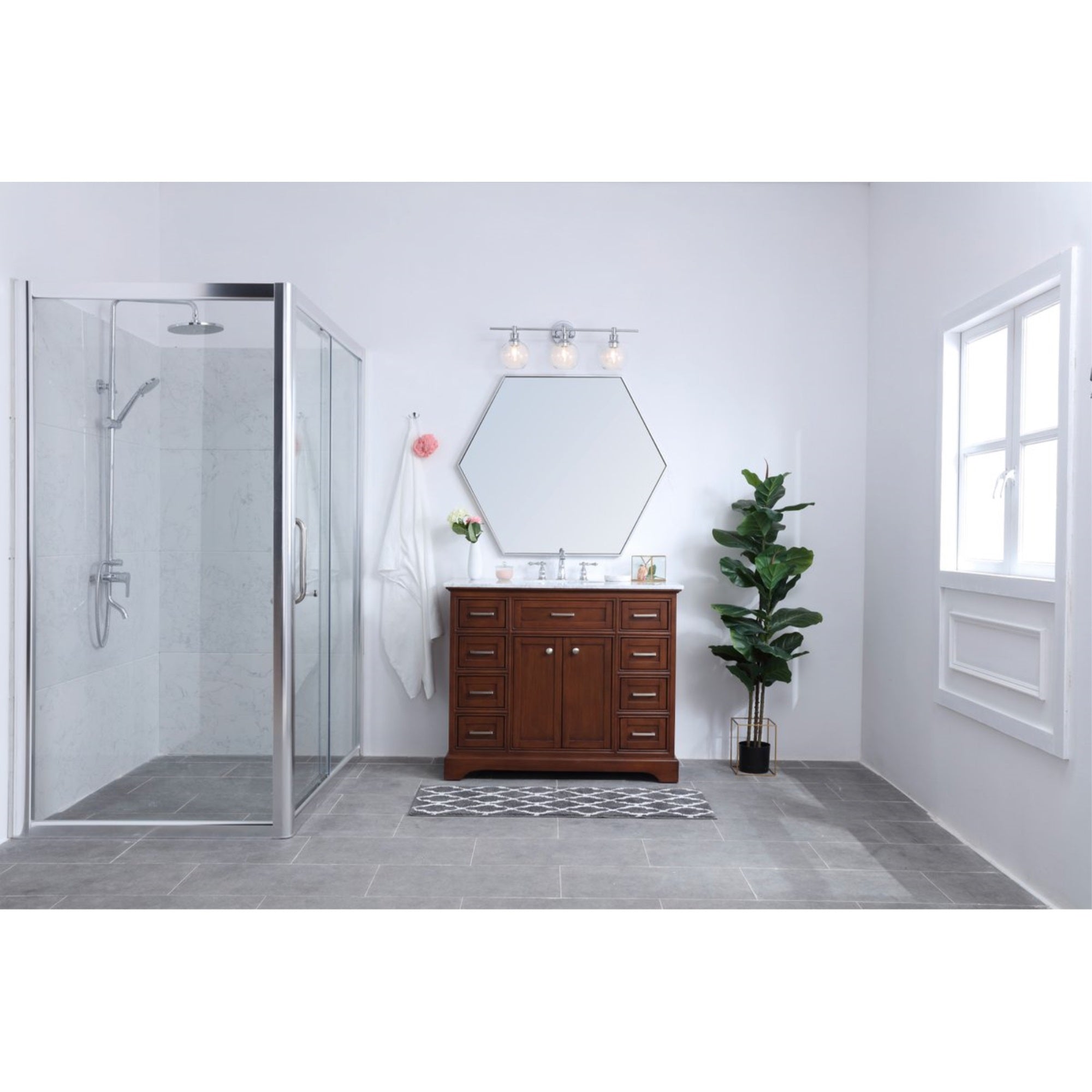 Living District 3 Light Wall Sconce, Industrial Mid-Century, Chrome & Clear Glass, Model LD2318C