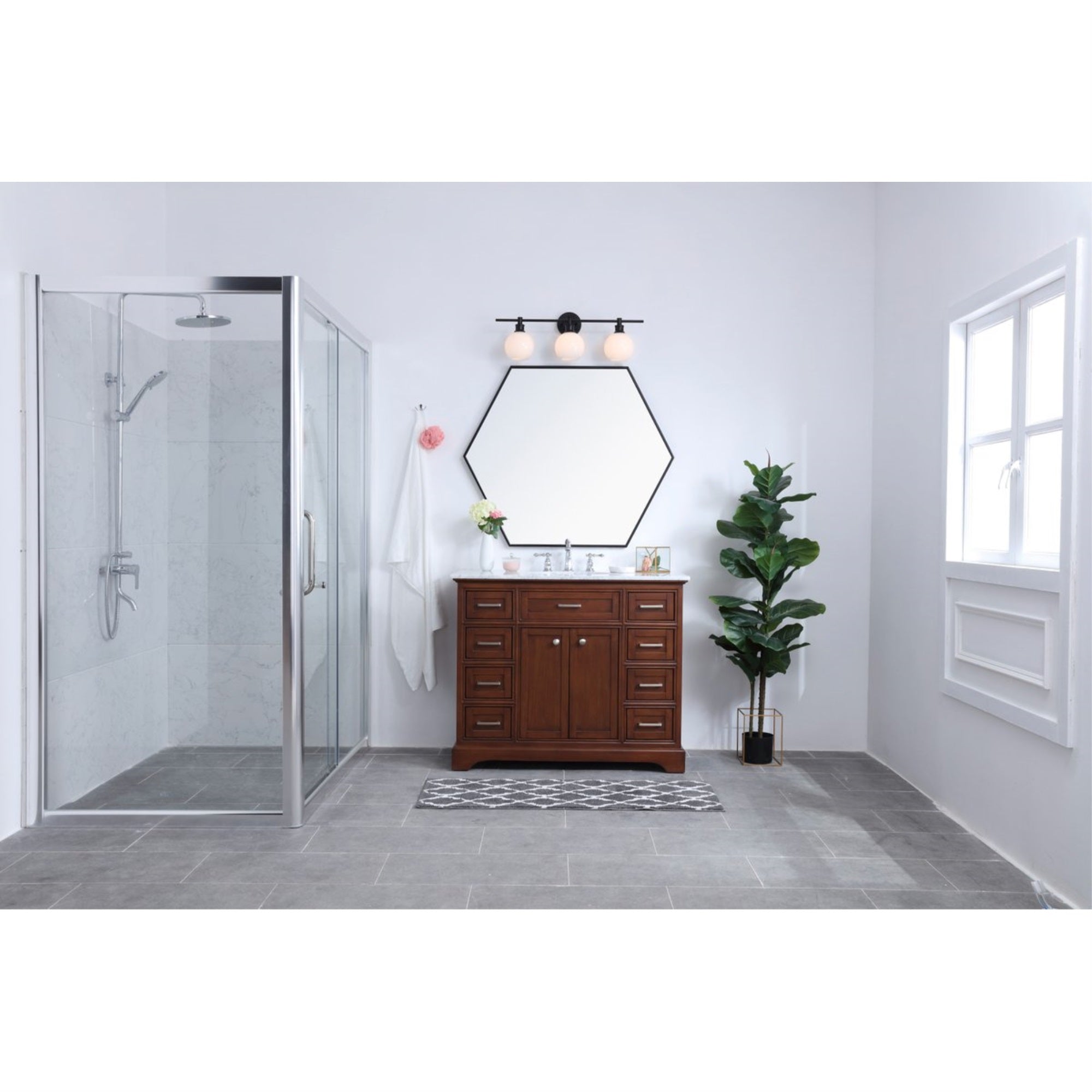 Living District 3-Light Wall Sconce, Metal, Black & Frosted White Glass, Model LD2319BK