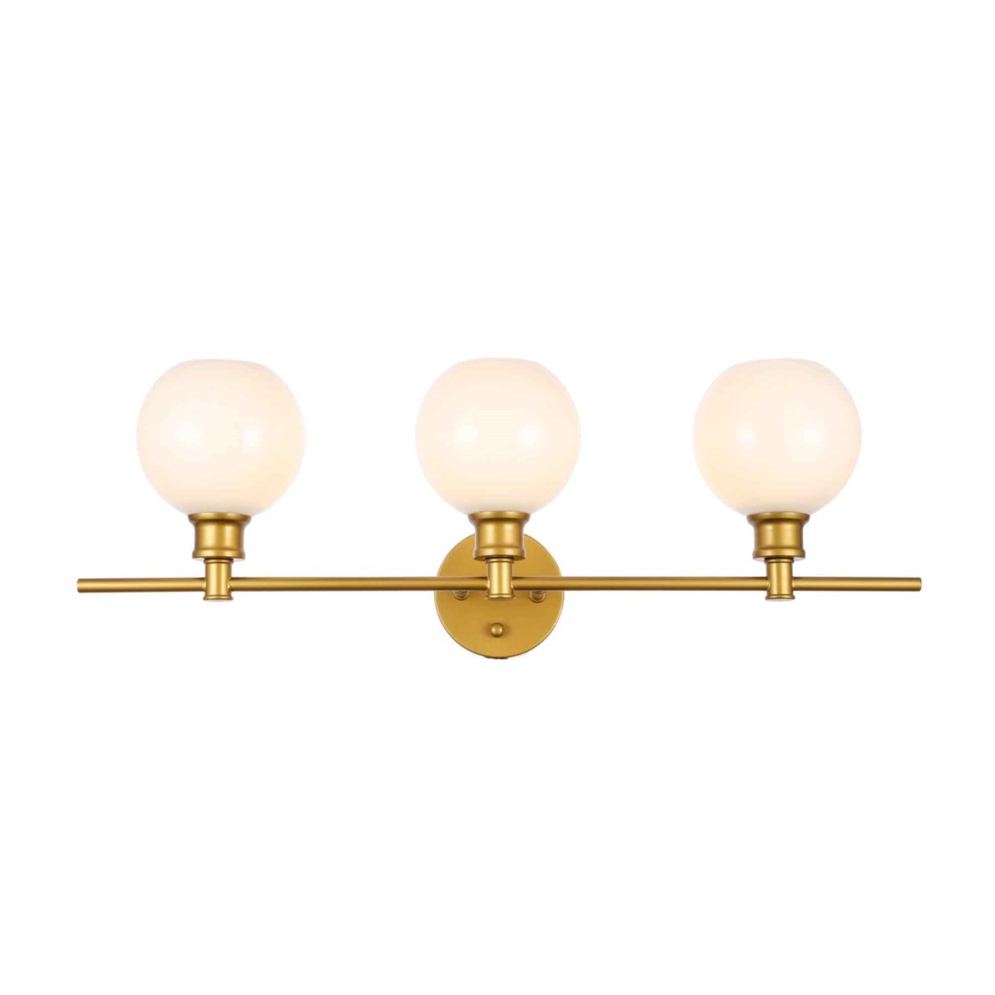 Collier 3 light Brass and Frosted white glass Wall sconce