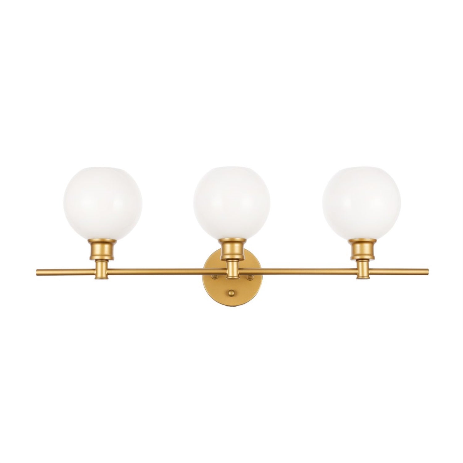 Collier 3 light Brass and Frosted white glass Wall sconce