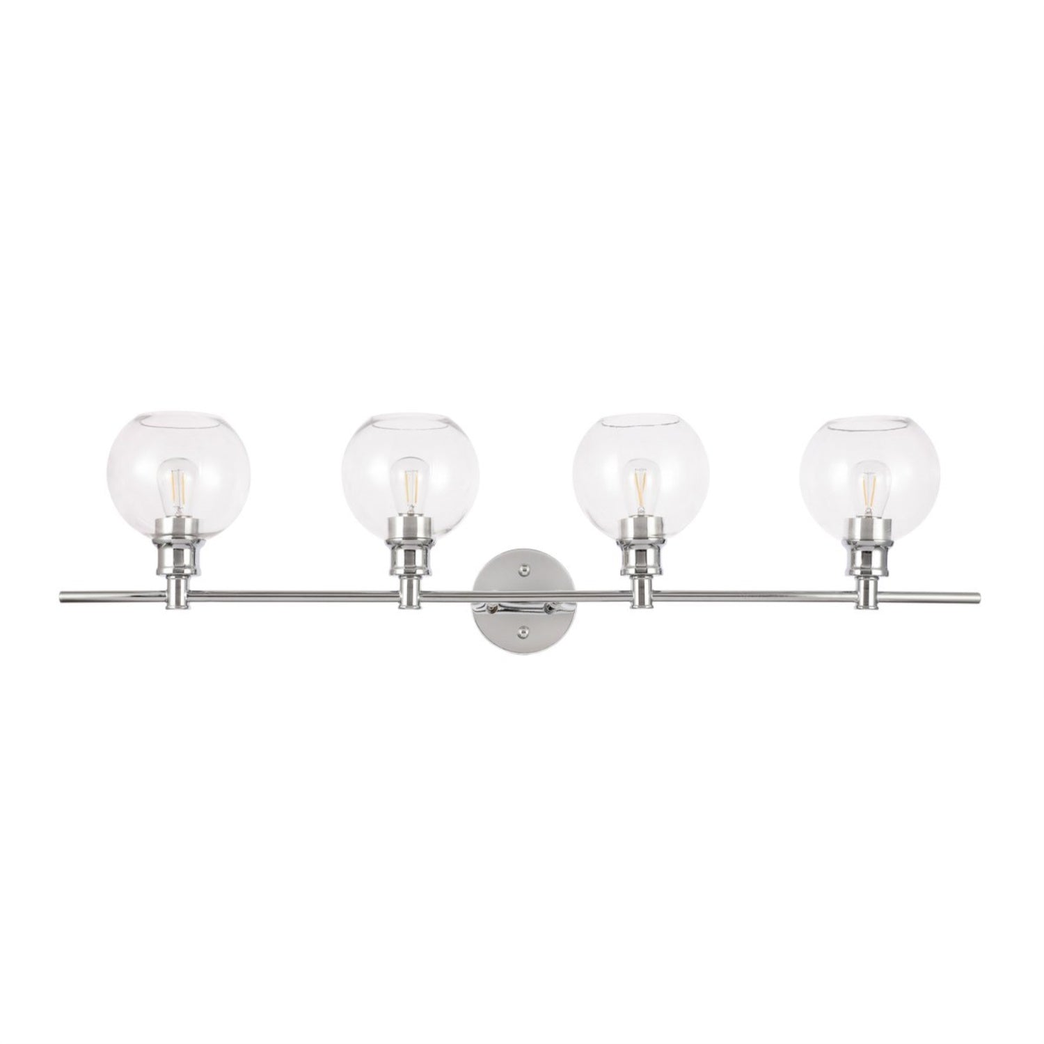 Elegant Lighting Living District 4-Light Wall Sconce, Chrome Metal, Clear Glass, Model LD2322C