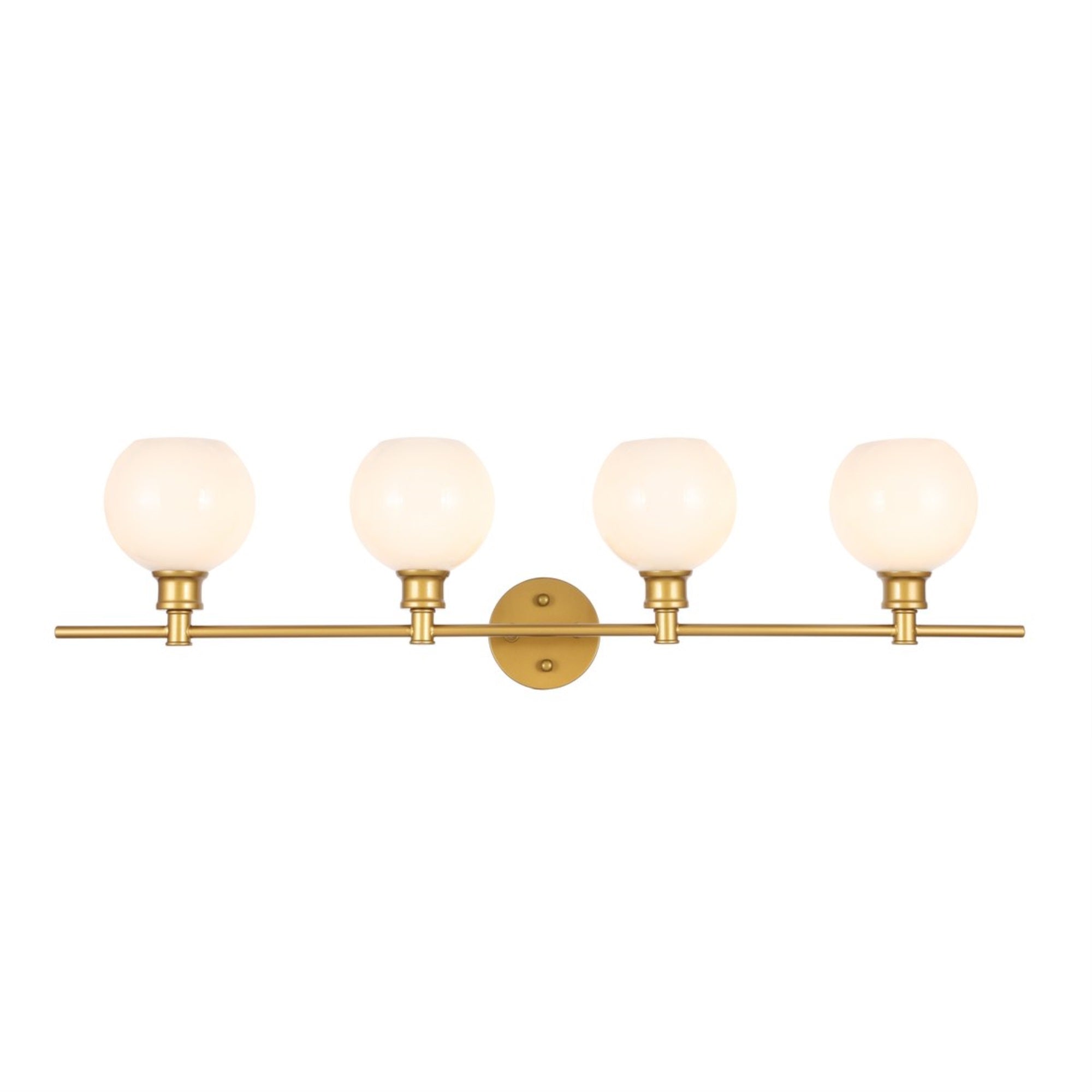 Elegant Lighting Living District Collier 4-Light Wall Sconce Iron Brass Frosted White LD2323BR