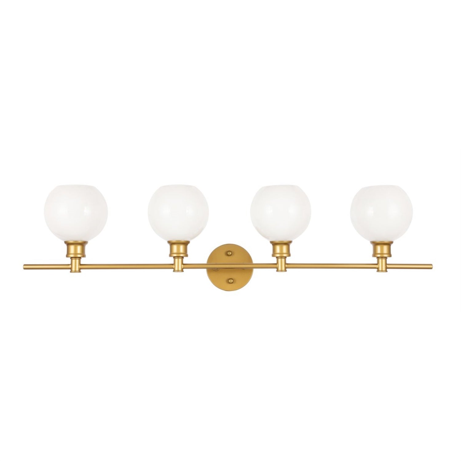 Elegant Lighting Living District Collier 4-Light Wall Sconce Iron Brass Frosted White LD2323BR