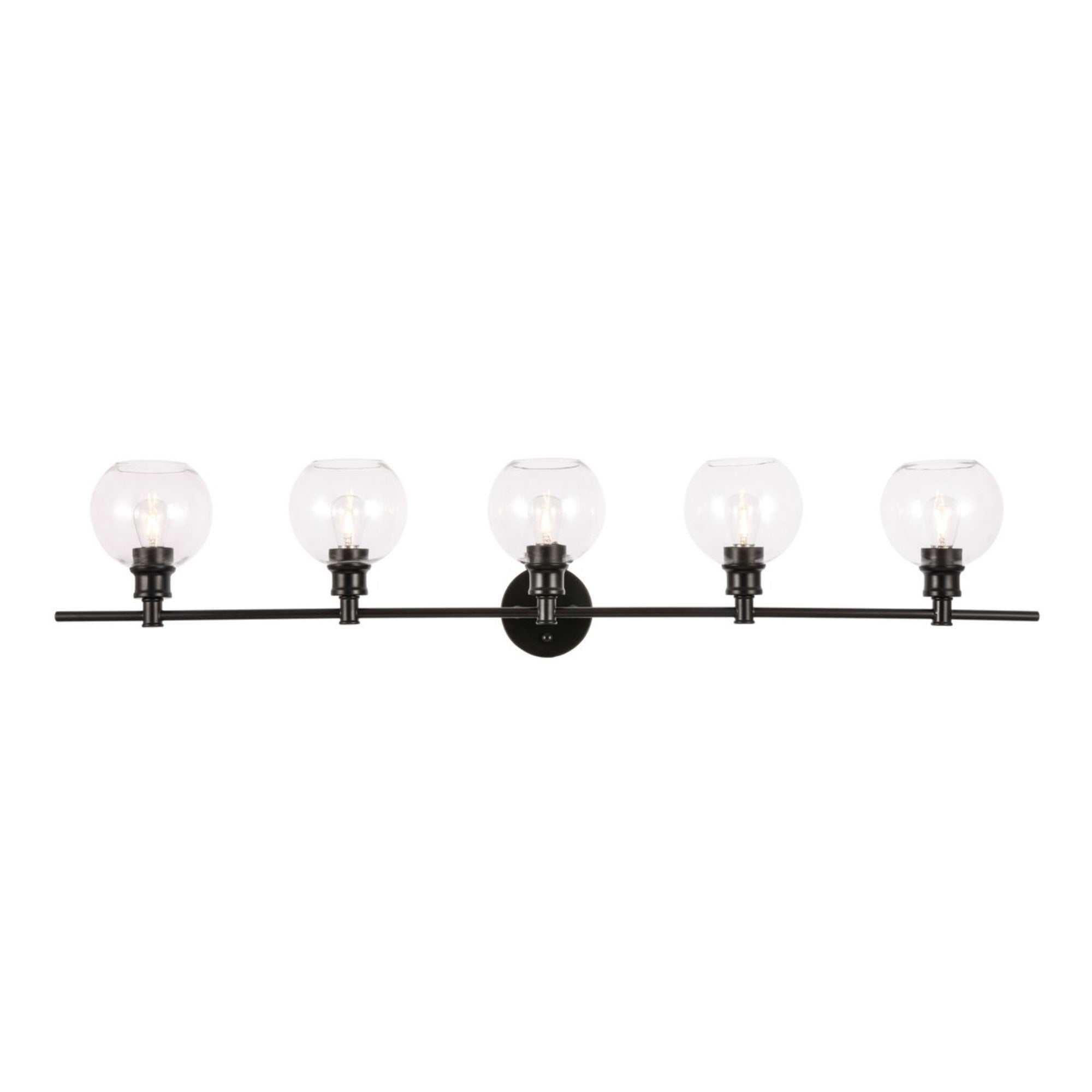 Collier 5 light Black and Clear glass Wall sconce