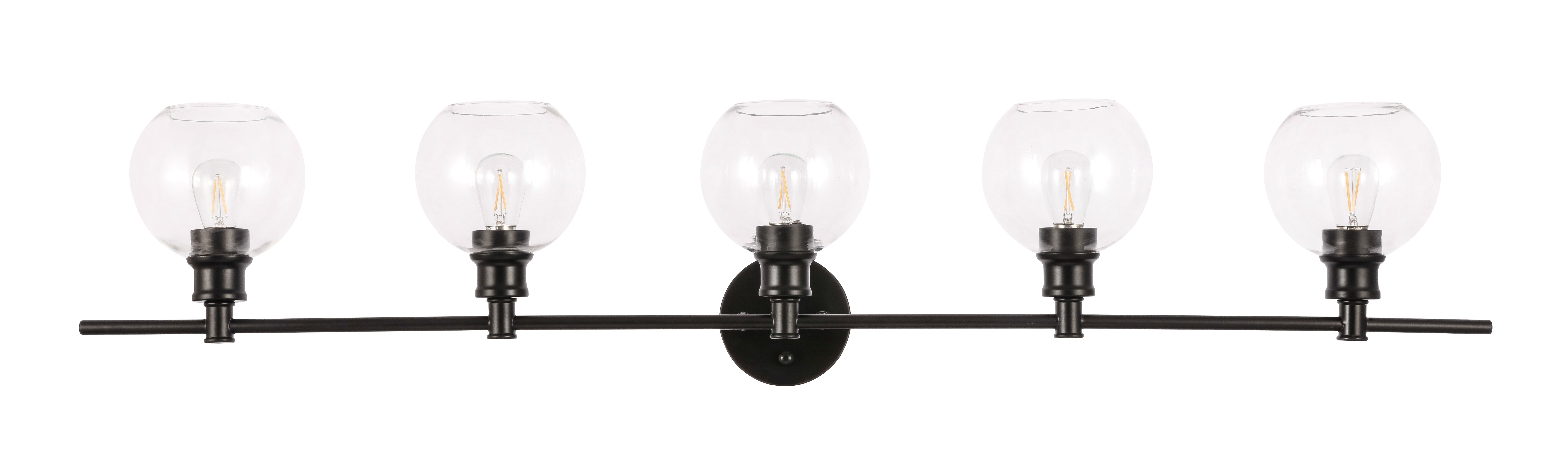 Collier 5 light Black and Clear glass Wall sconce