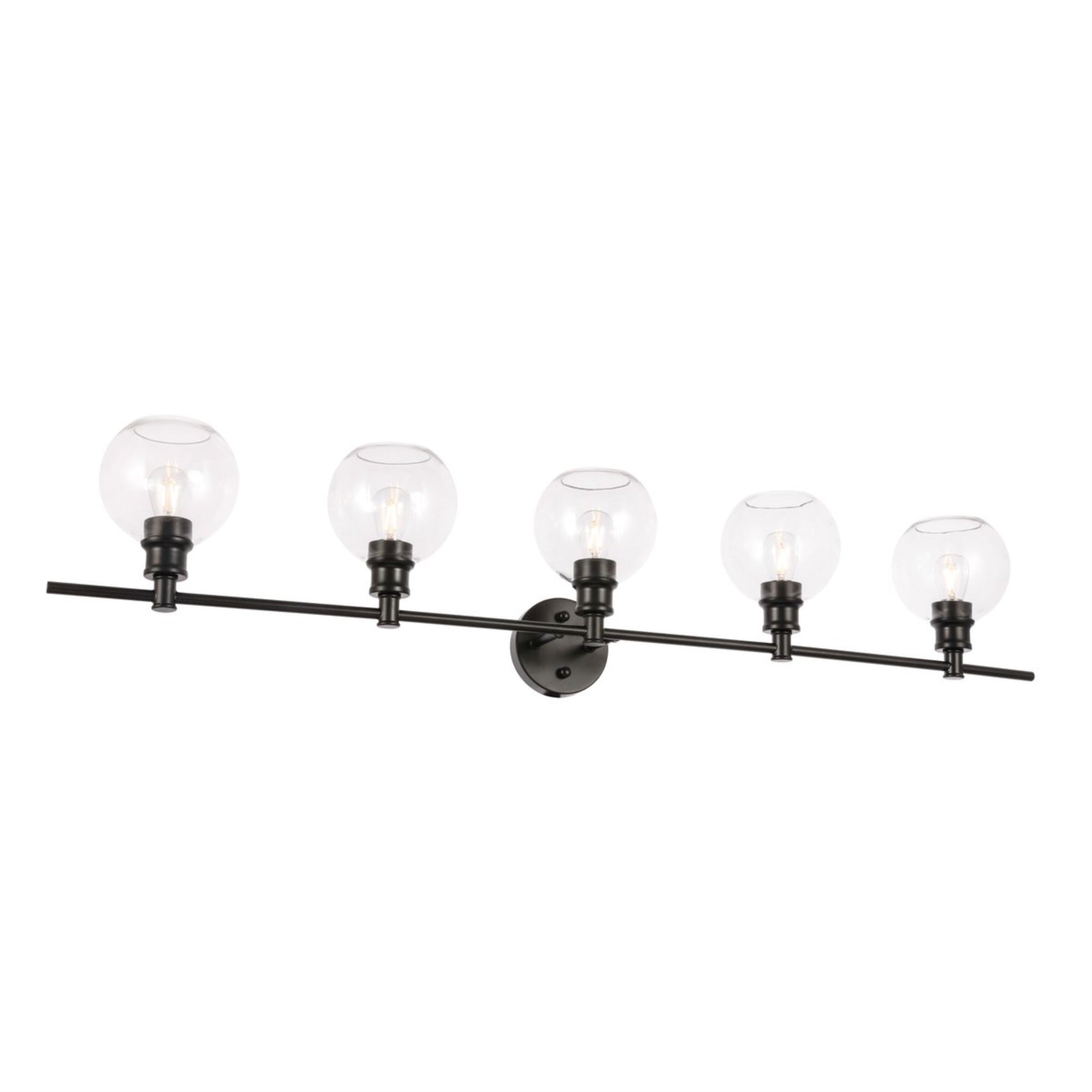 Collier 5 light Black and Clear glass Wall sconce