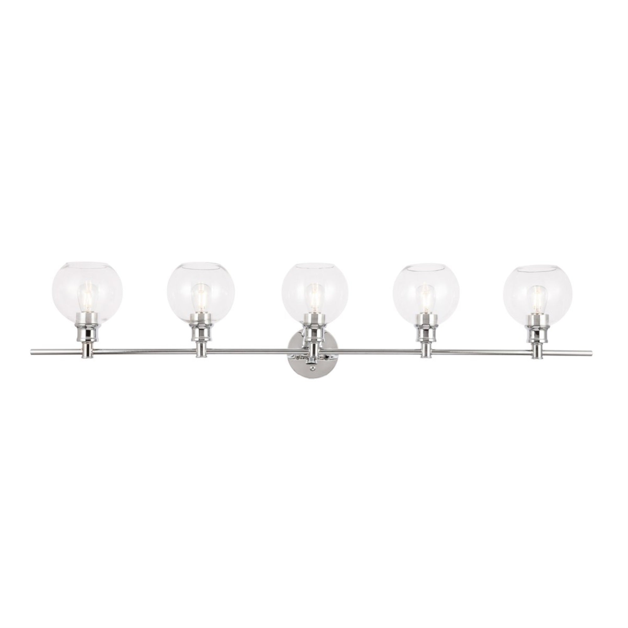 Collier 5 light Chrome and Clear glass Wall sconce