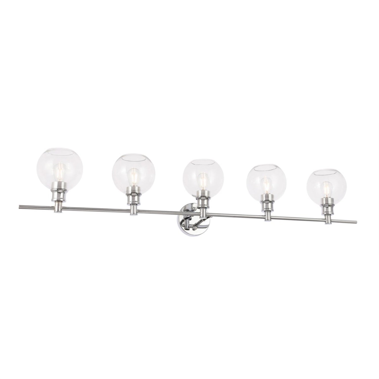 Collier 5 light Chrome and Clear glass Wall sconce