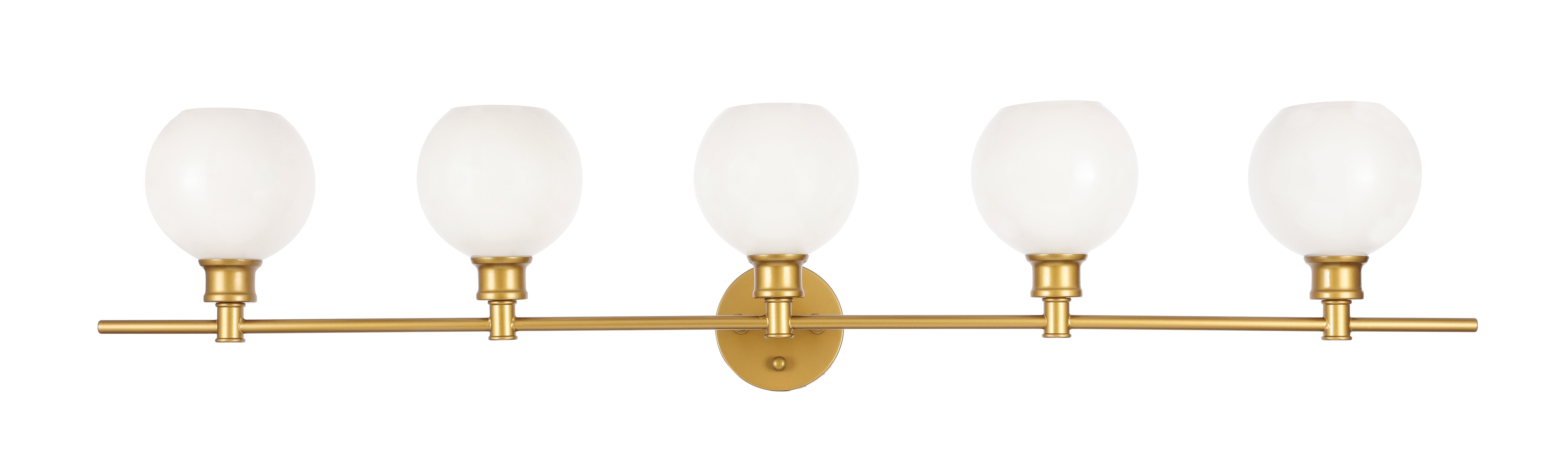 Collier 5 light Brass and Frosted white glass Wall sconce