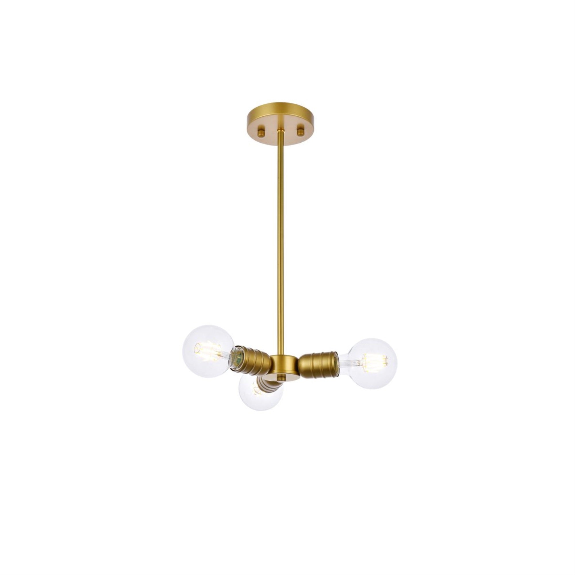 Reyes 3 lights brass pendant
