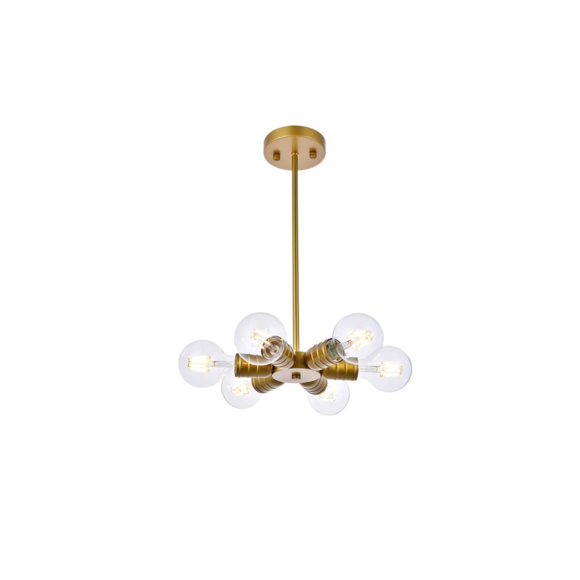 Reyes 6 lights brass pendant