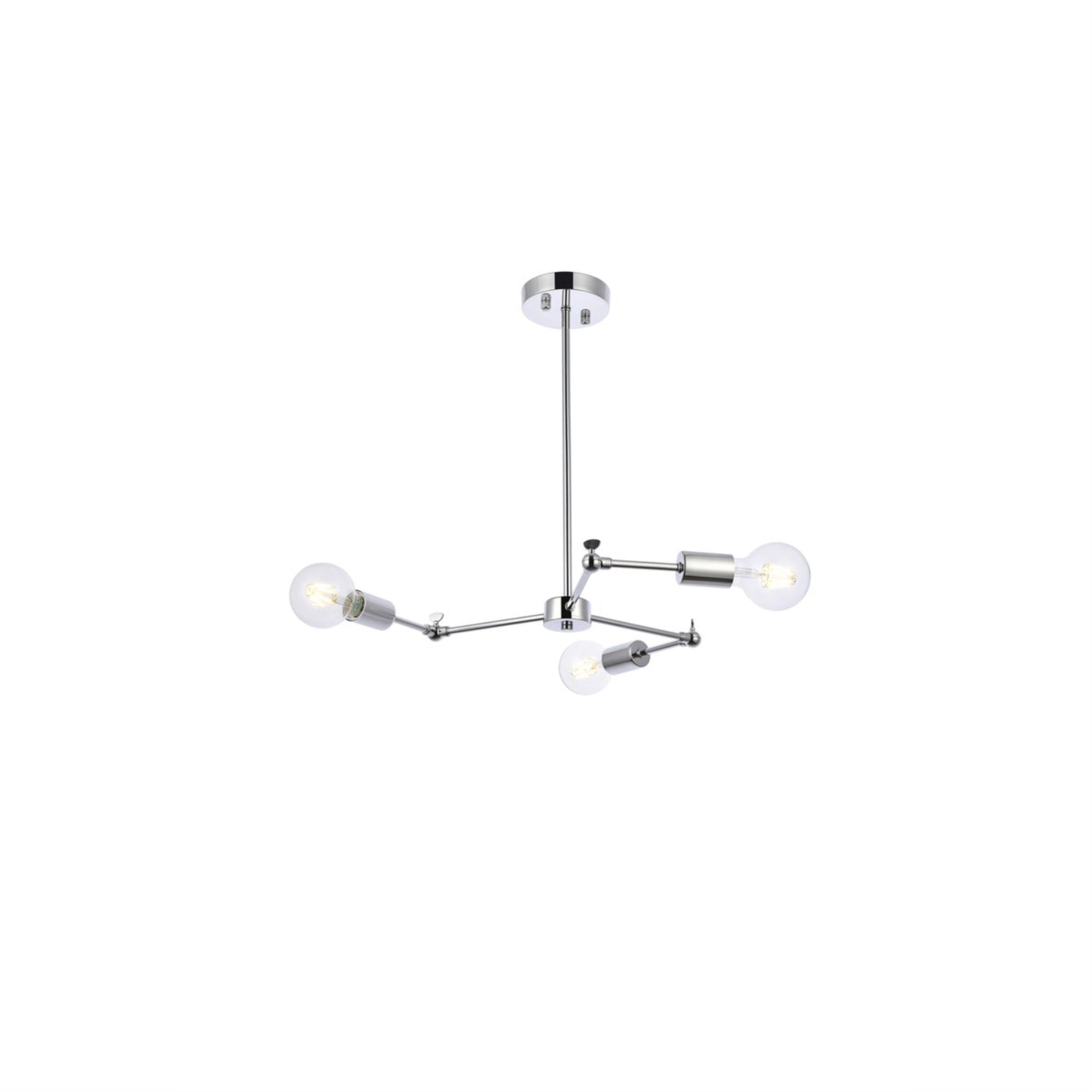 Living District Chrome Pendant Light, 3 Lights, Metal, 28.4inW x 1.6inH, Model LD2340C