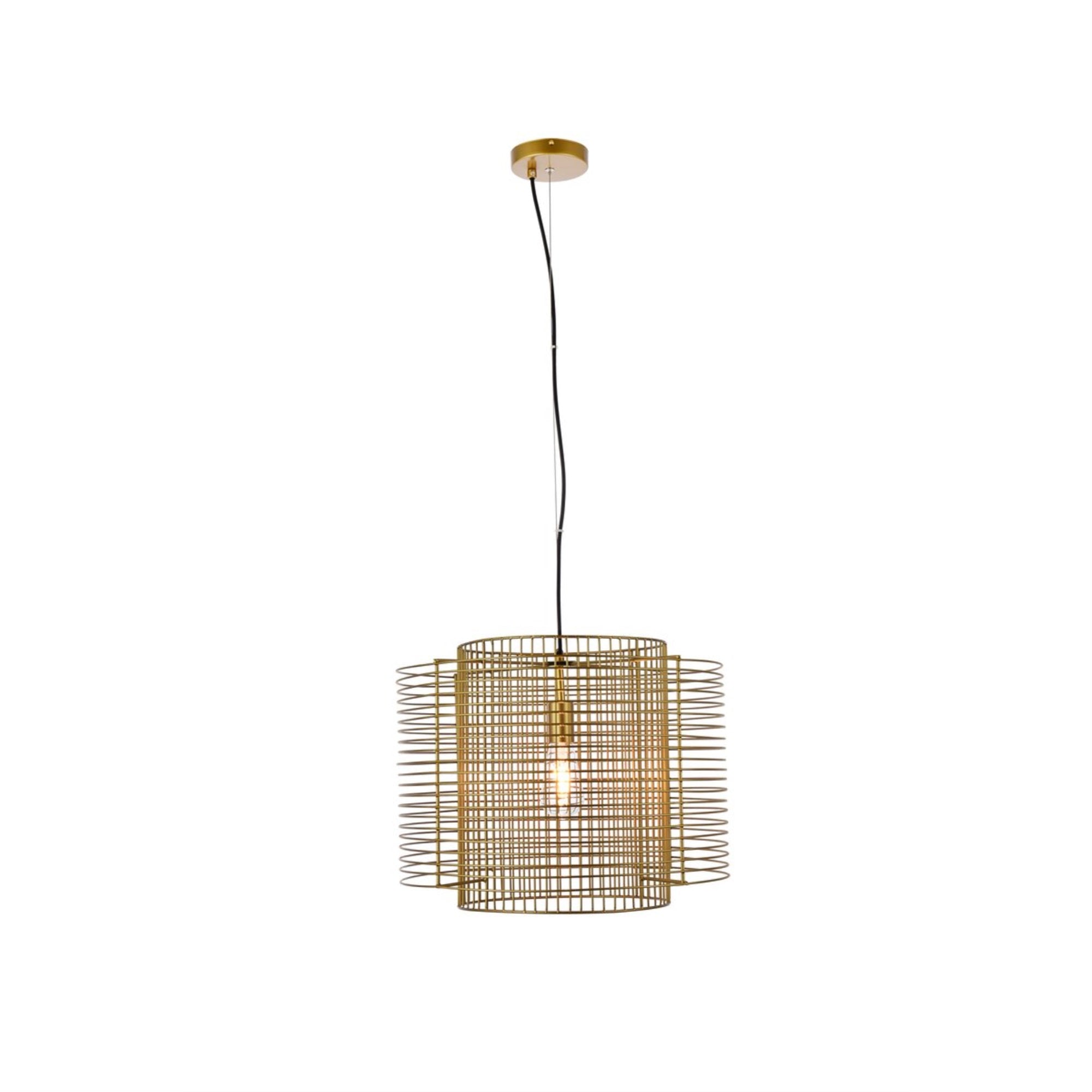 Deleon 1 light brass pendant