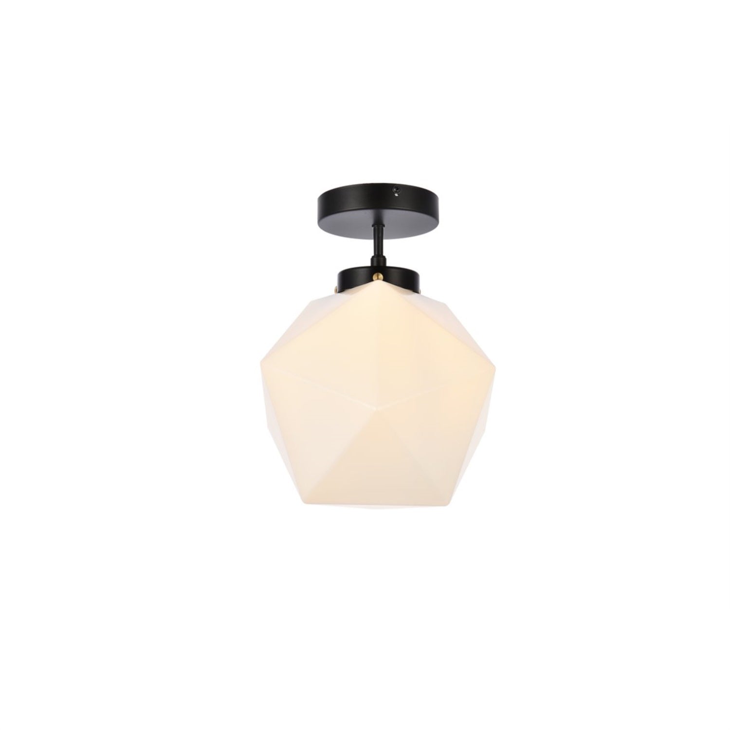 Lawrence 1 Light Black And White Glass Flush Mount