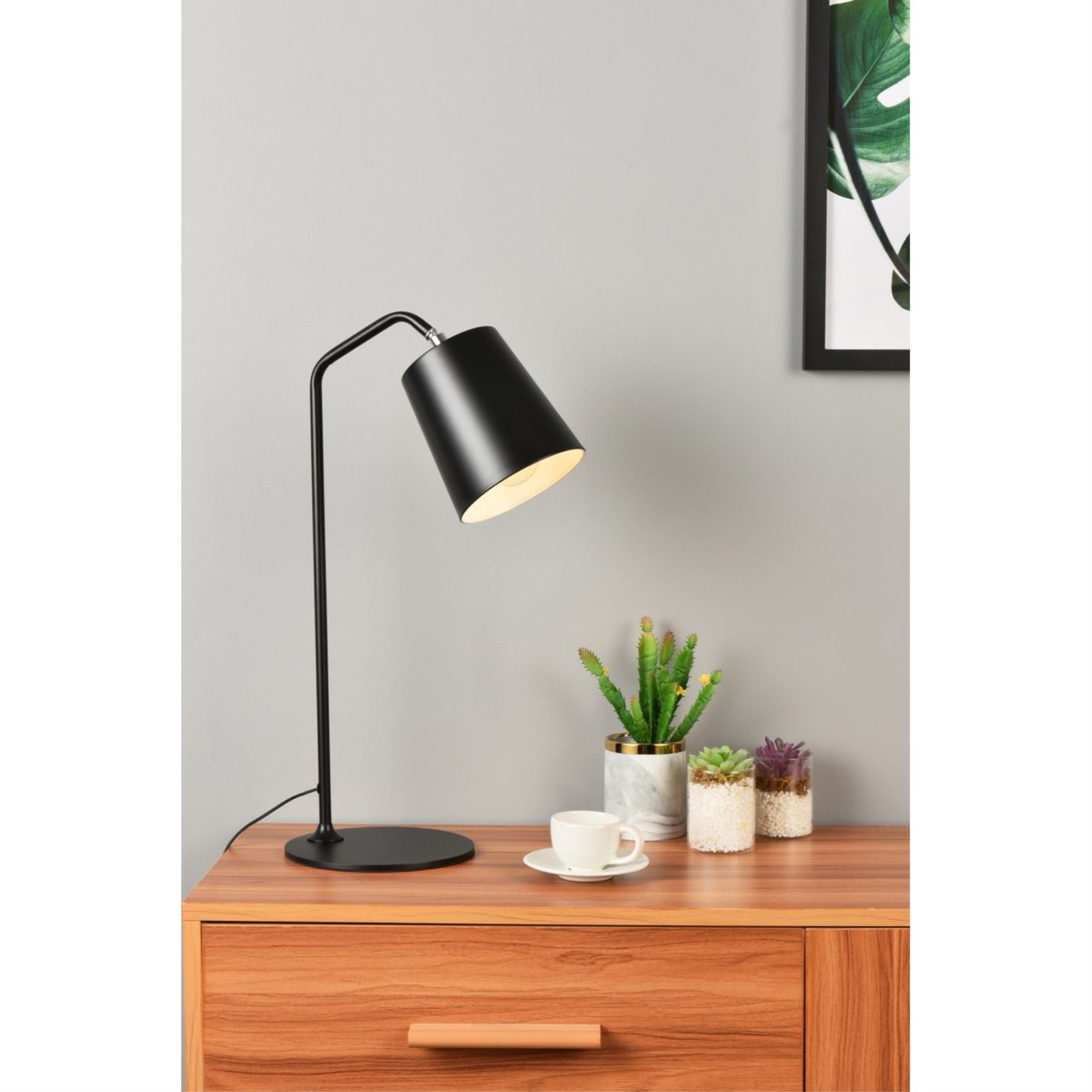 Leroy 1 light black table lamp
