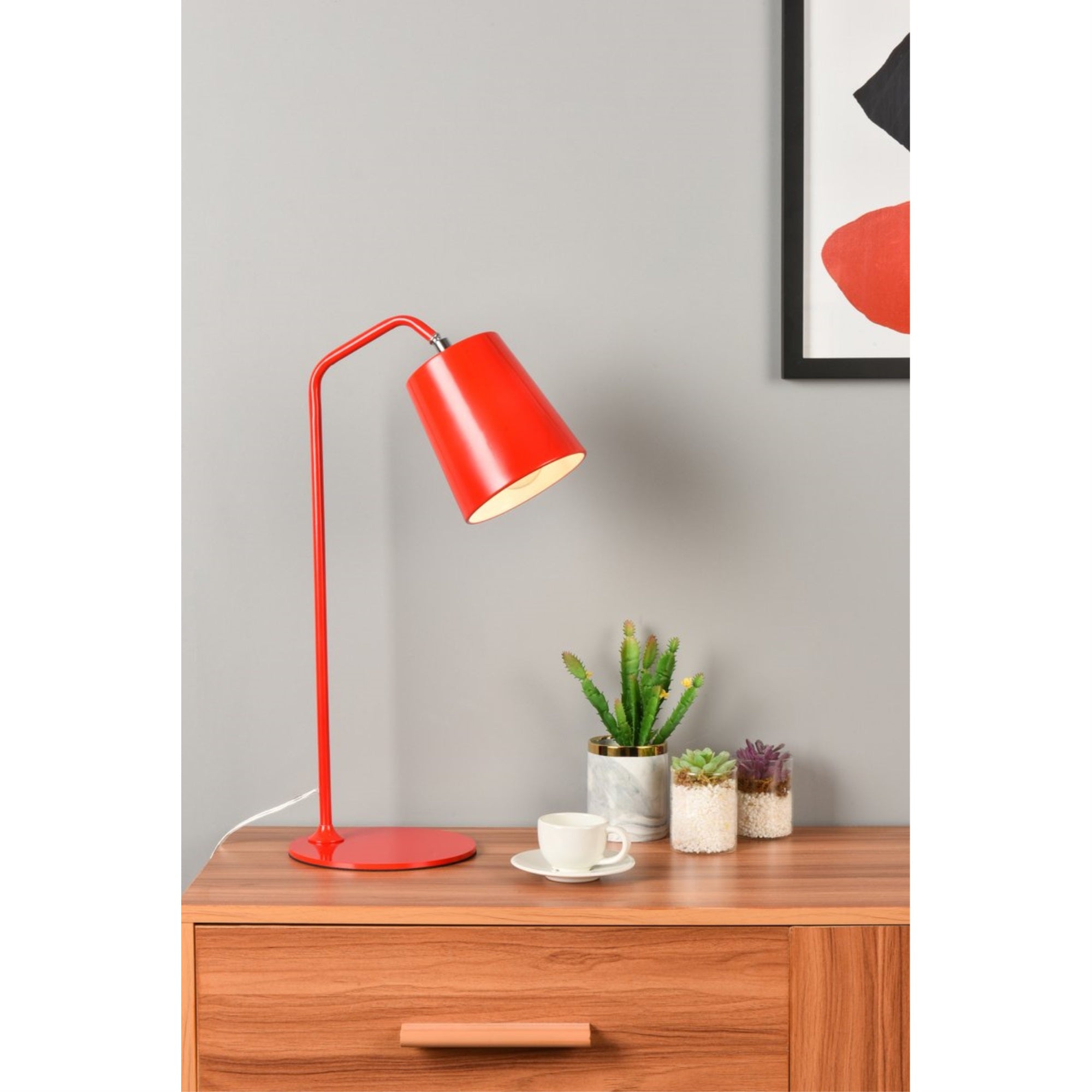 Leroy 1 Light Red Table Lamp