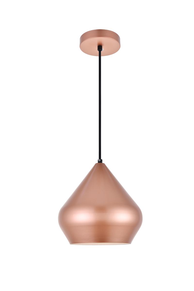 LIVING DISTRICT Axiom 1 Light Pendant, Aluminum, Honey Gold, Model LD2401HG